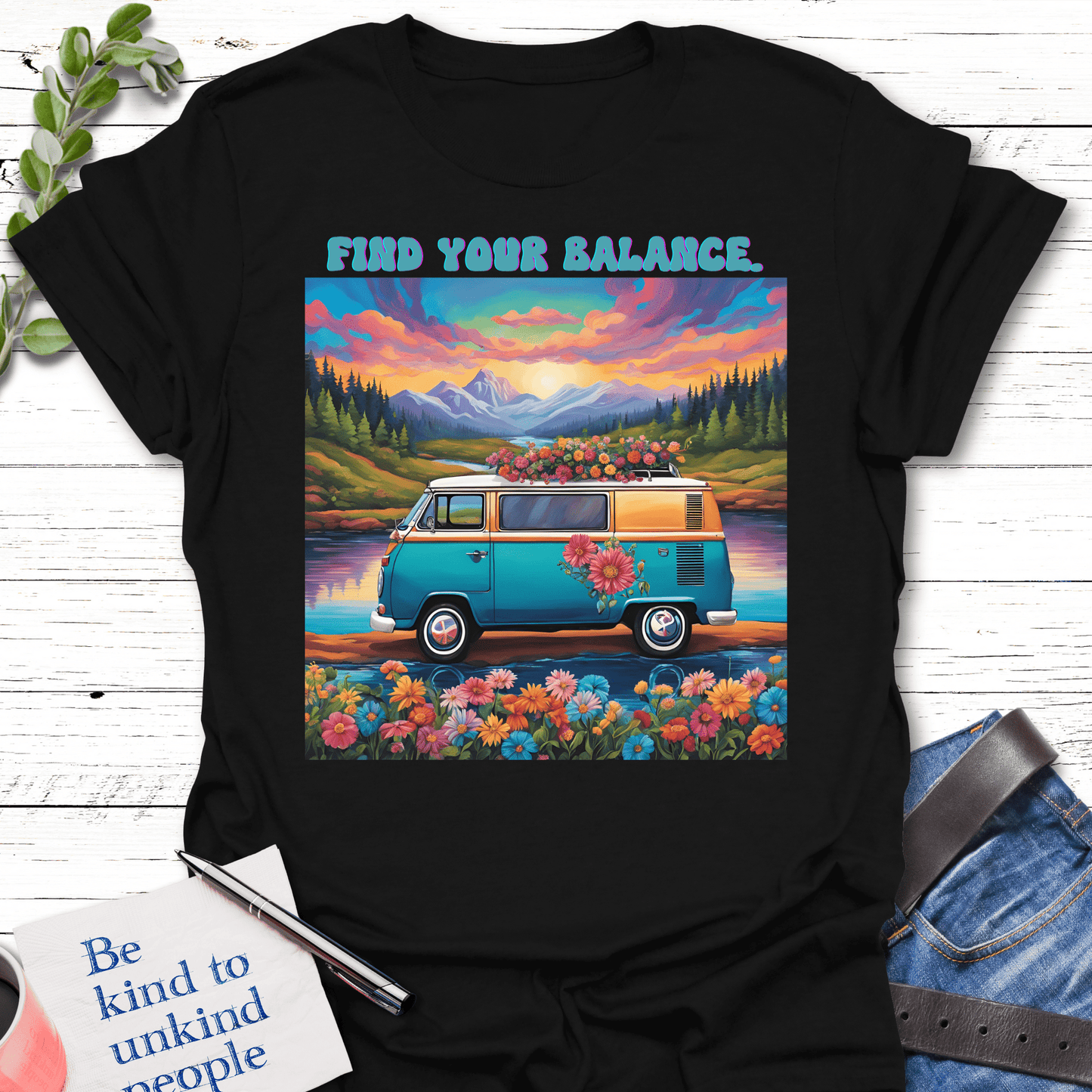 T-Shirt Black / S Balance and Groove T-Shirt Echo Kindness Printify