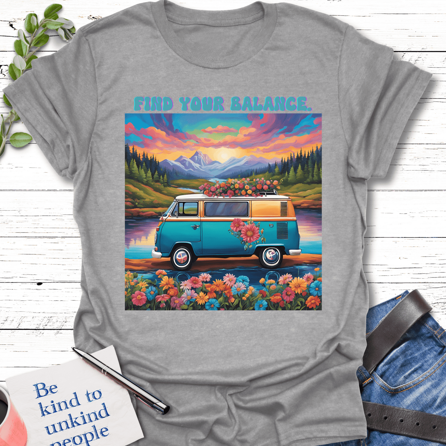 T-Shirt Sport Grey / S Balance and Groove T-Shirt Echo Kindness Printify