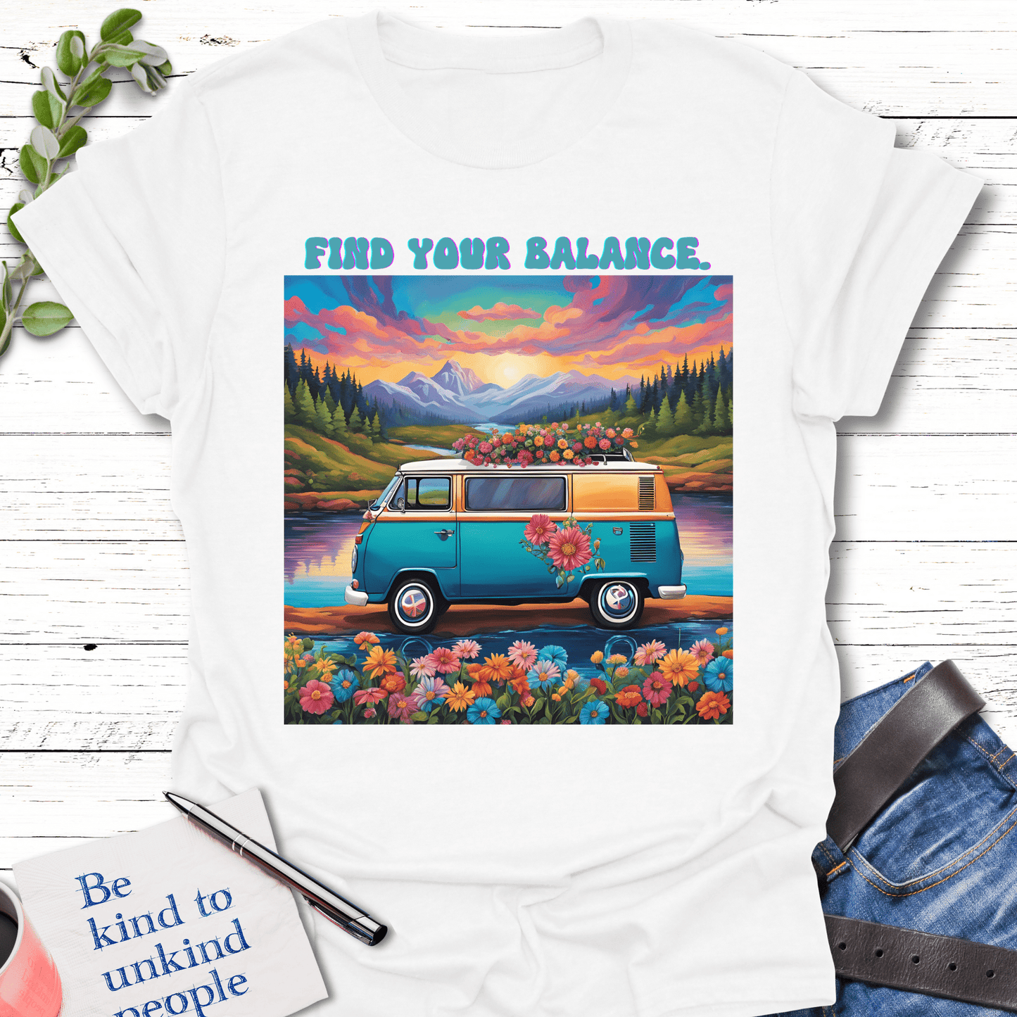 T-Shirt White / S Balance and Groove T-Shirt Echo Kindness Printify