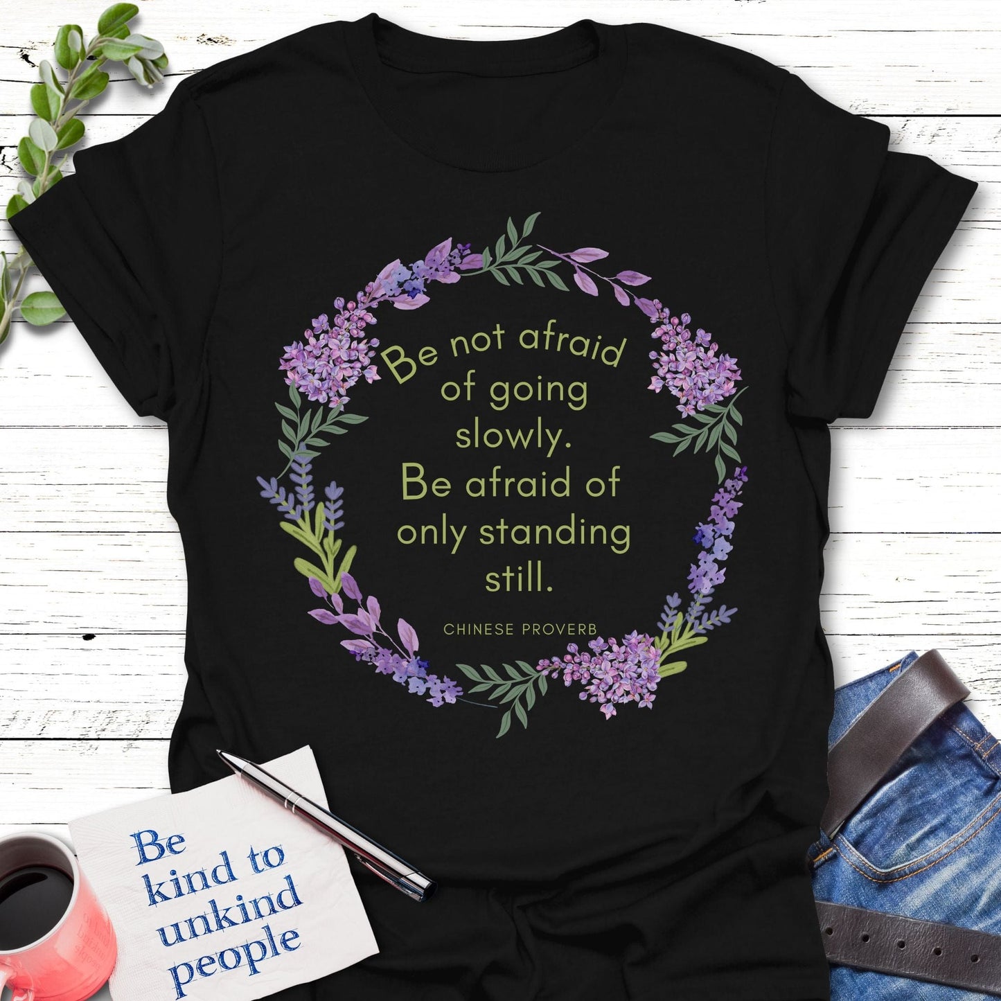 T-Shirt Black / S Be Not Afraid T-Shirt Echo Kindness Printify