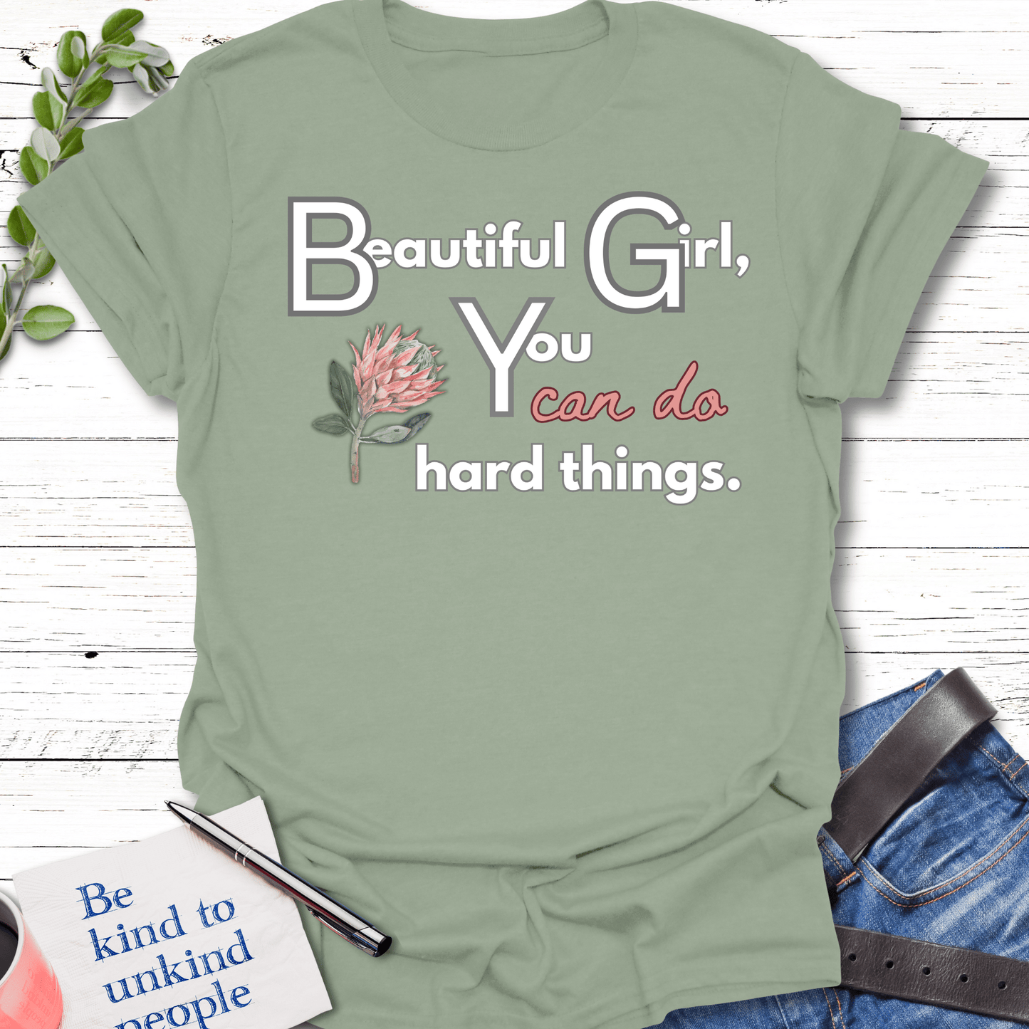 T-Shirt Sage / S Beautiful Can Do Unisex T-Shirt Echo Kindness Printify
