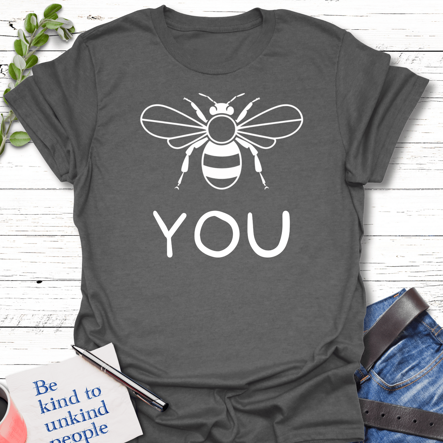 T-Shirt Graphite Heather / S Bee You T-Shirt Echo Kindness Printify