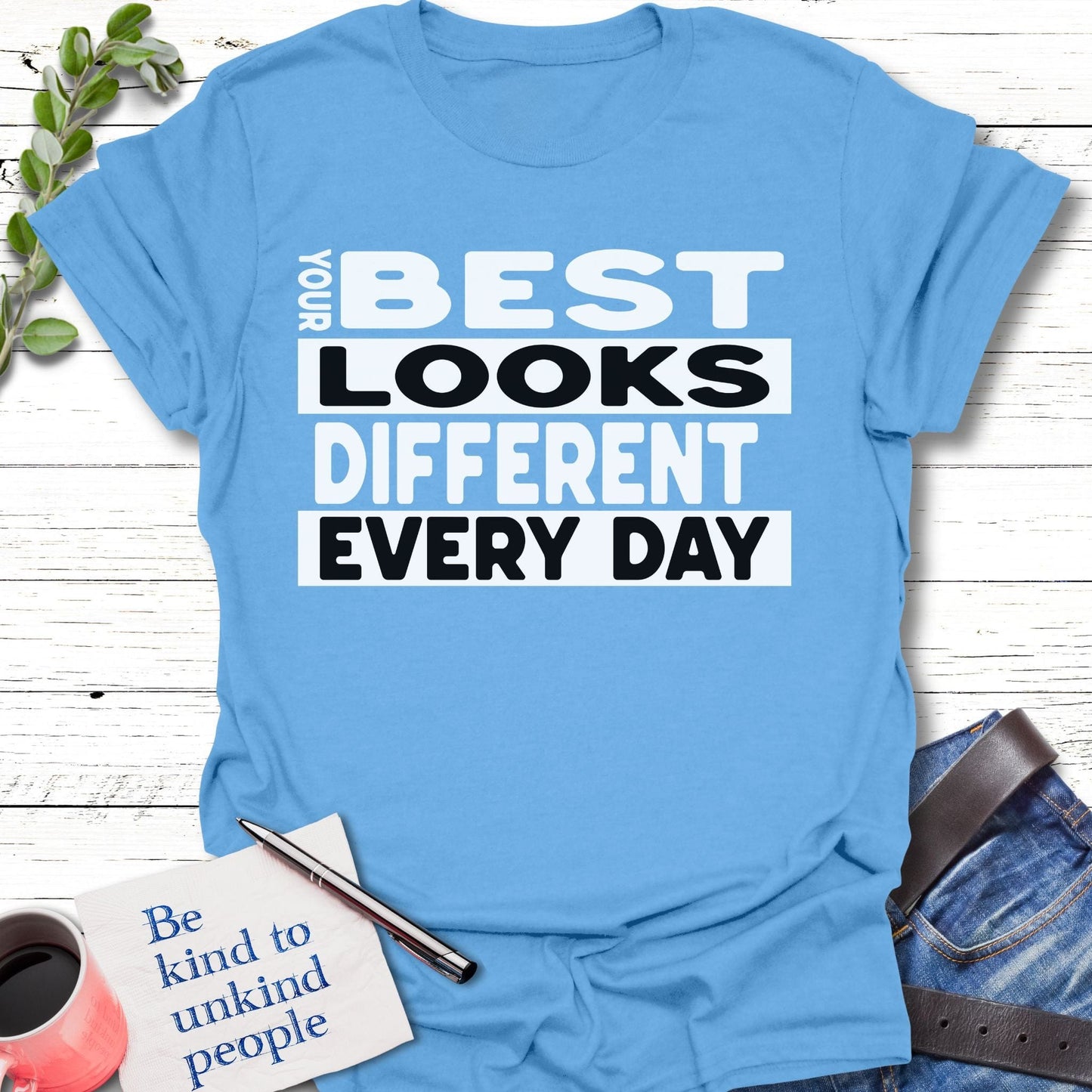T-Shirt Carolina Blue / S Best Looks Different T-Shirt Echo Kindness Printify