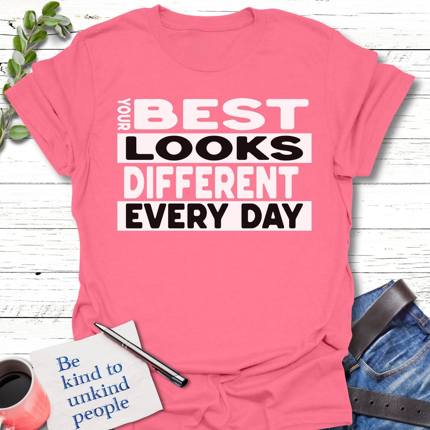 T-Shirt Coral Silk / S Best Looks Different T-Shirt Echo Kindness Printify
