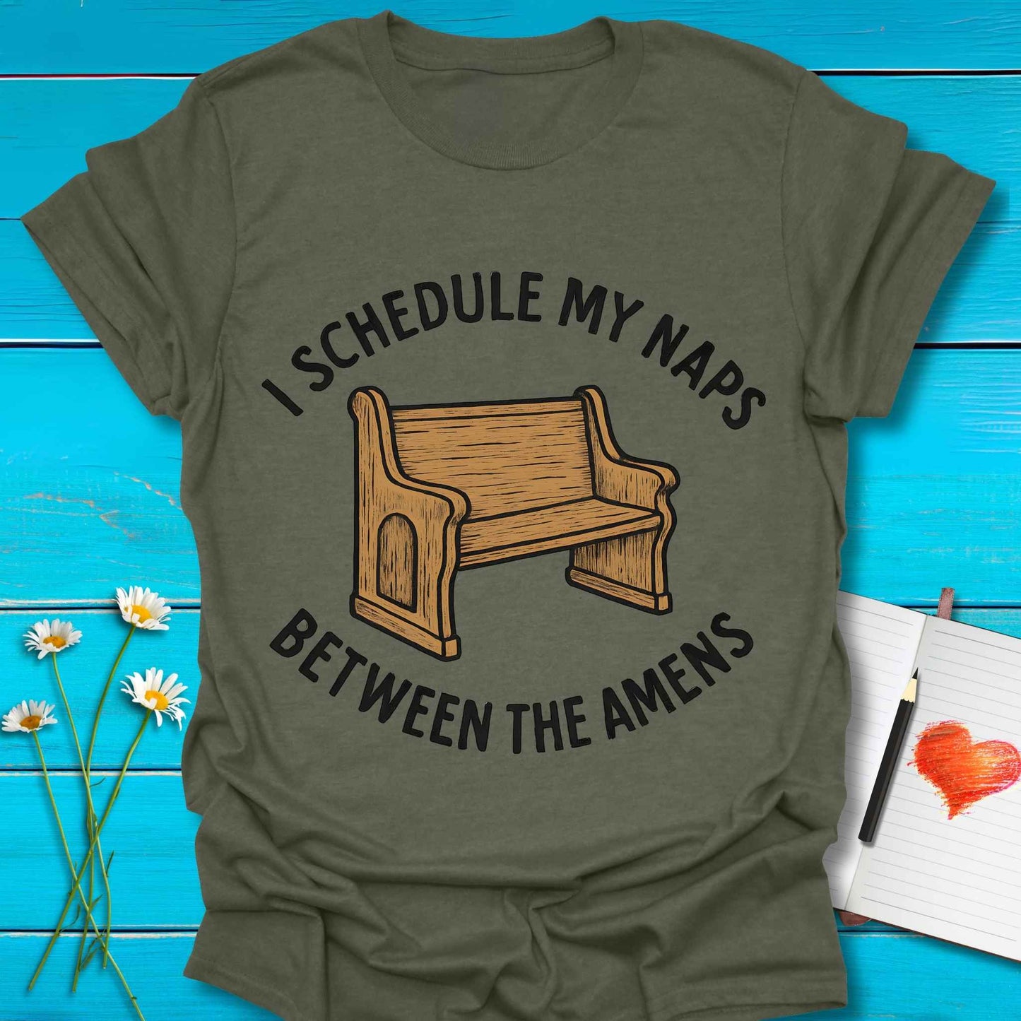 T-Shirt Heather Military Green / S Between Amens T-Shirt Echo Kindness Printify