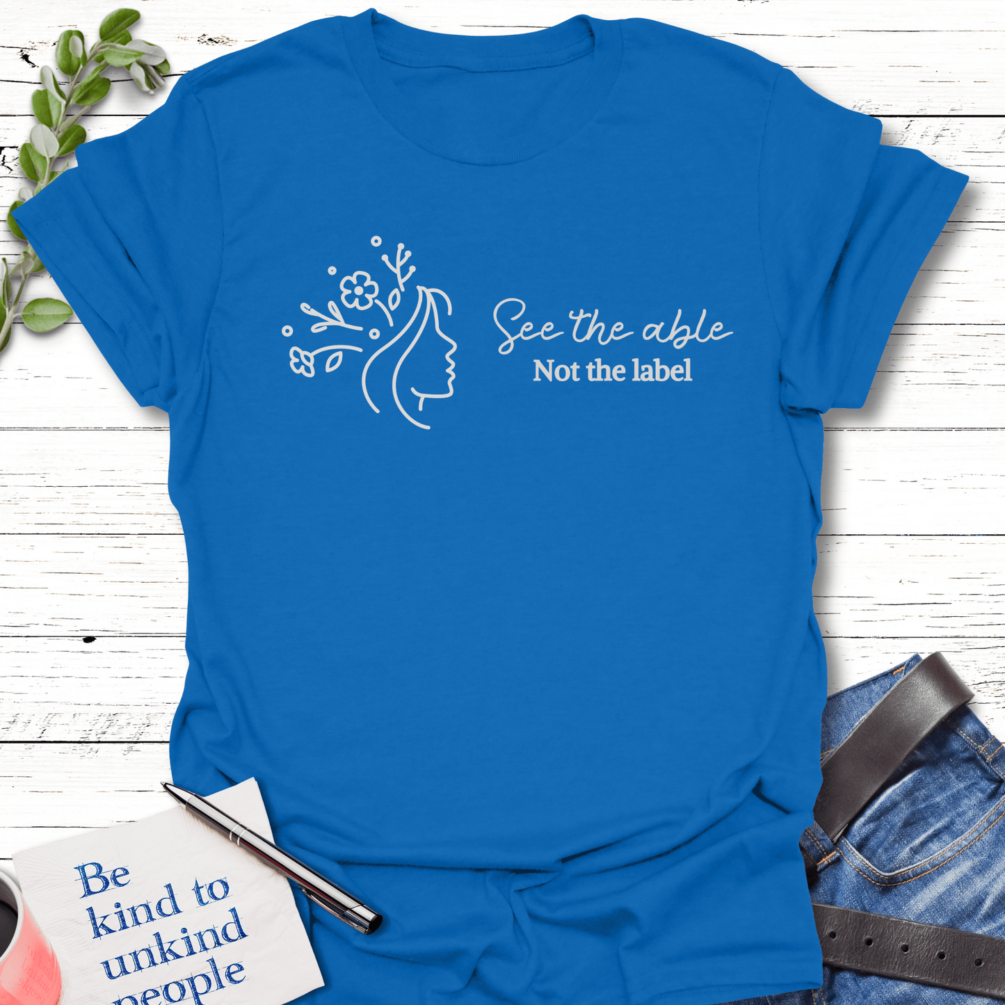 T-Shirt Royal / S Blooming Able T-Shirt Echo Kindness Printify