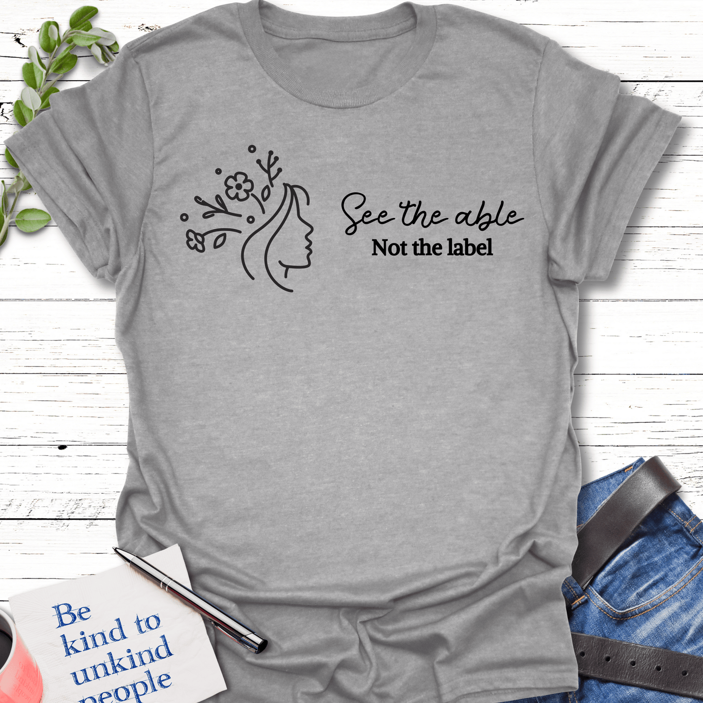 T-Shirt Sport Grey / S Blooming Able T-Shirt Echo Kindness Printify