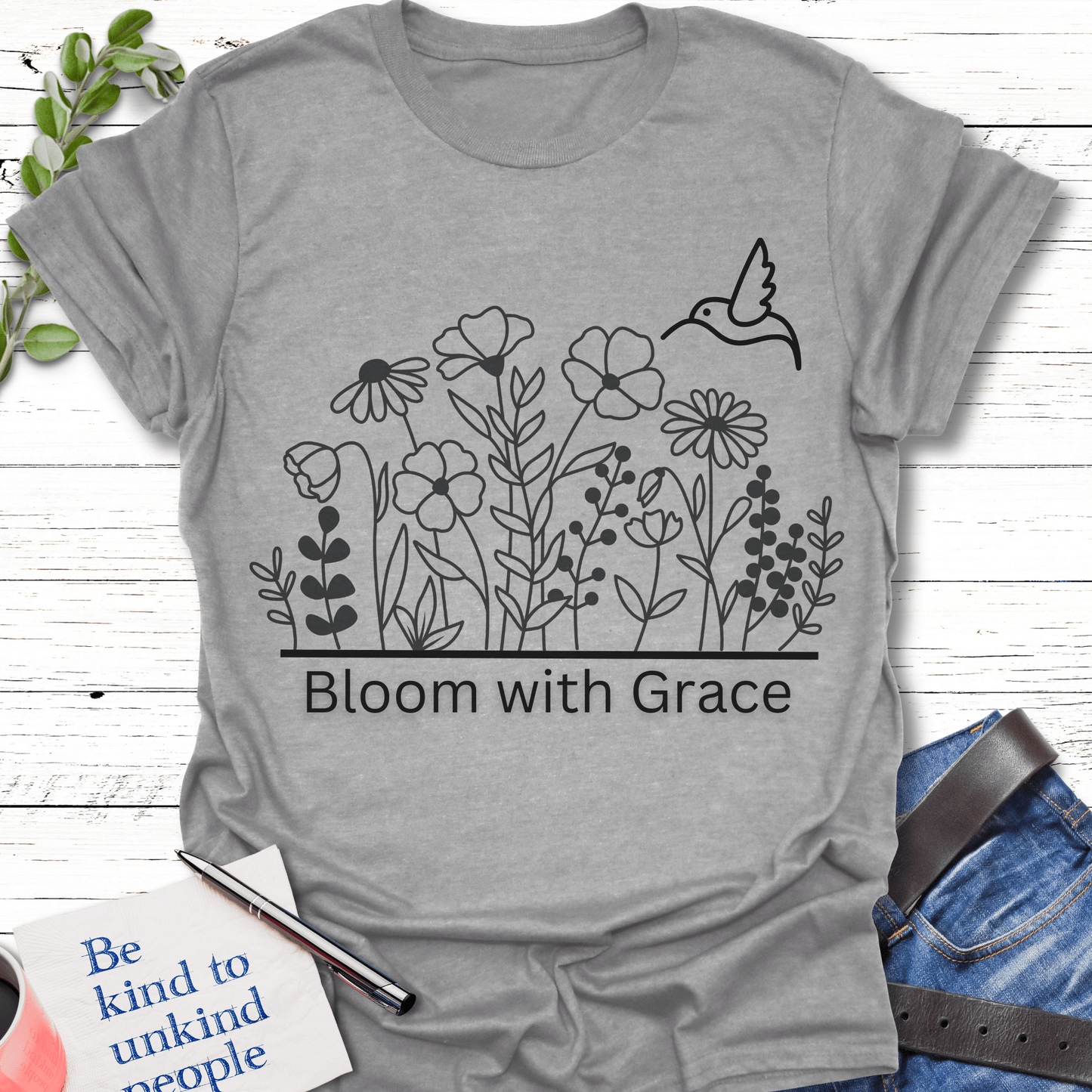 T-Shirt Sport Grey / S Blooming Grace T-Shirt Echo Kindness Printify