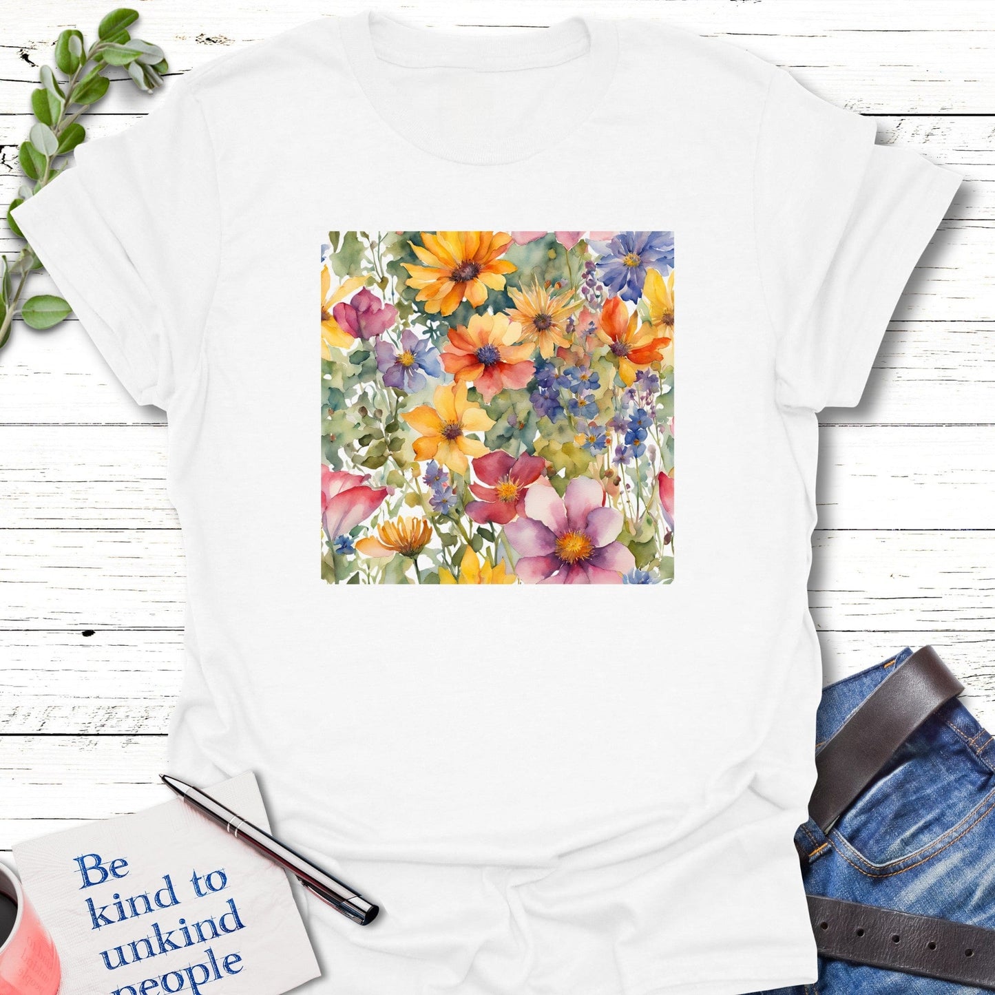 T-Shirt White / S Blooming Hello T-Shirt Echo Kindness Printify