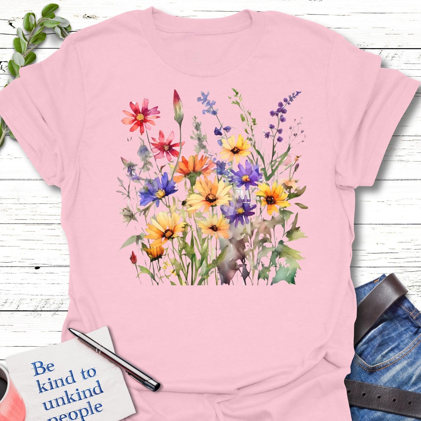 T-Shirt Light Pink / S Blooming Serenity T-Shirt Echo Kindness Printify