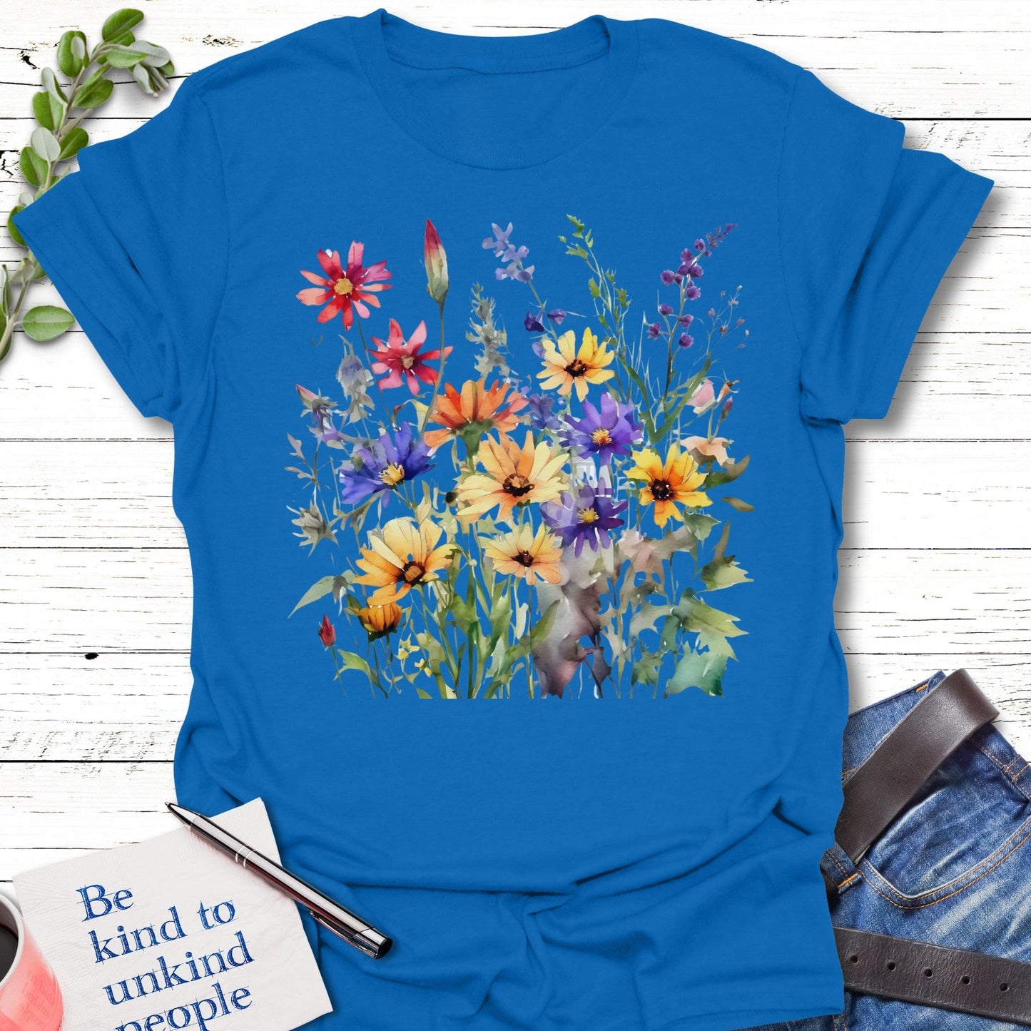 T-Shirt Royal / S Blooming Serenity T-Shirt Echo Kindness Printify