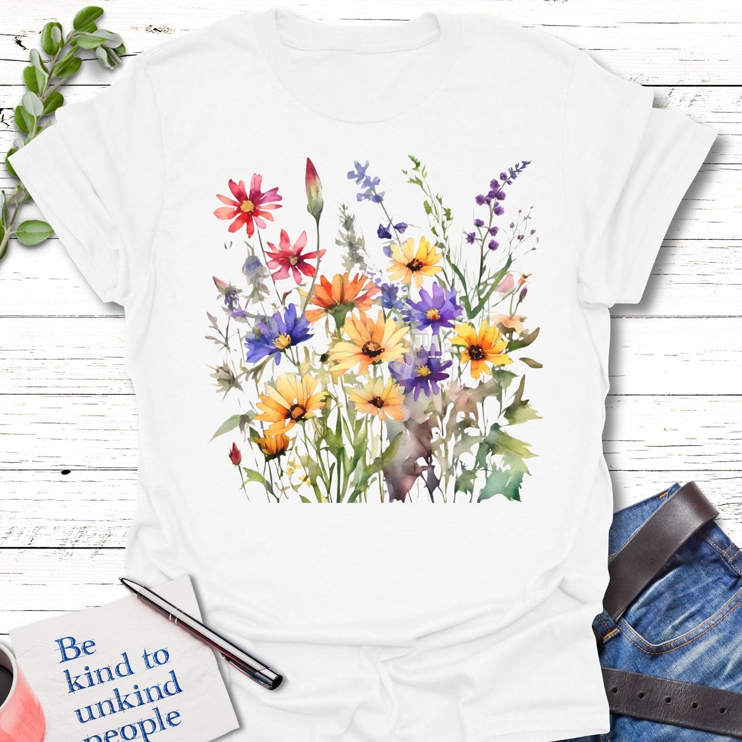 T-Shirt White / S Blooming Serenity T-Shirt Echo Kindness Printify