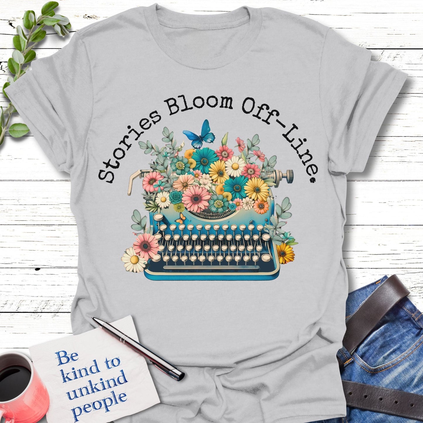 T-Shirt Ice Grey / S Blooming Stories T-Shirt Echo Kindness Printify