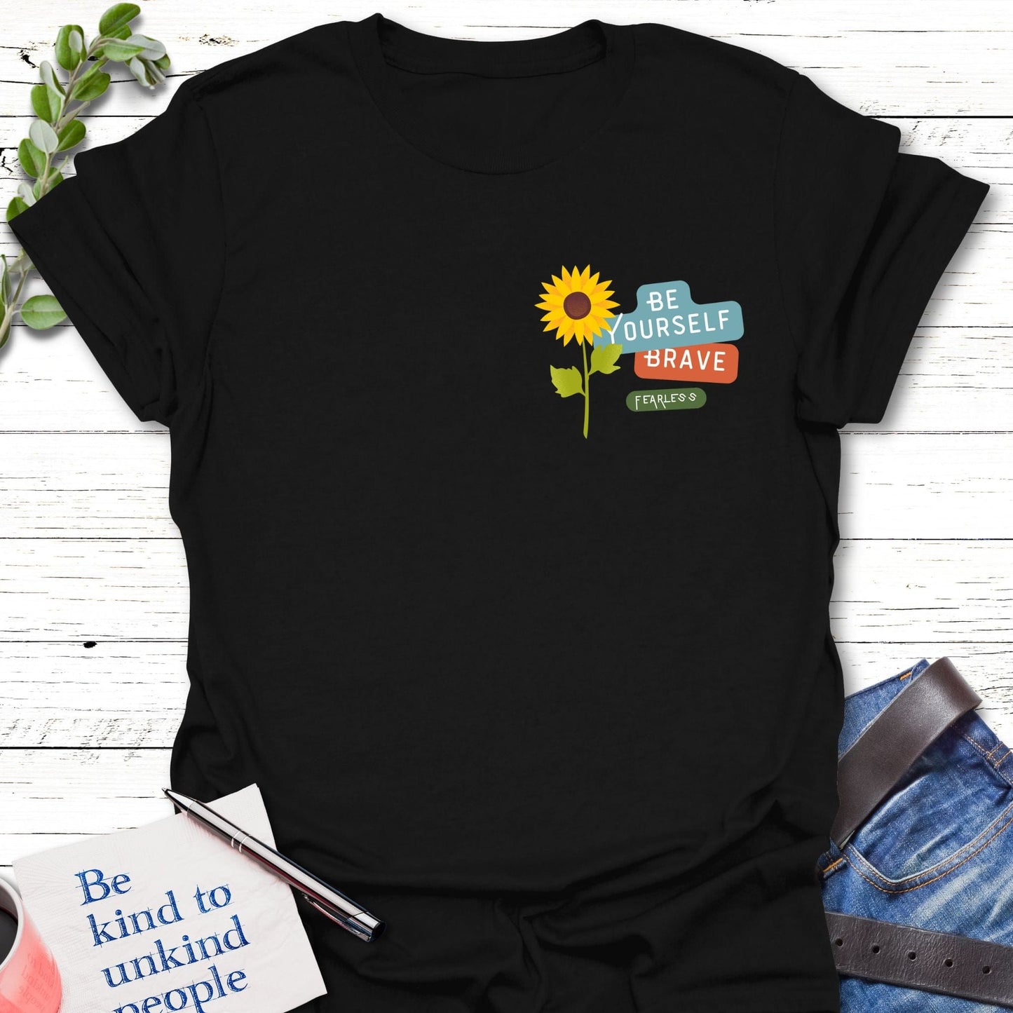 T-Shirt Bold Sunflower T-Shirt Echo Kindness Printify