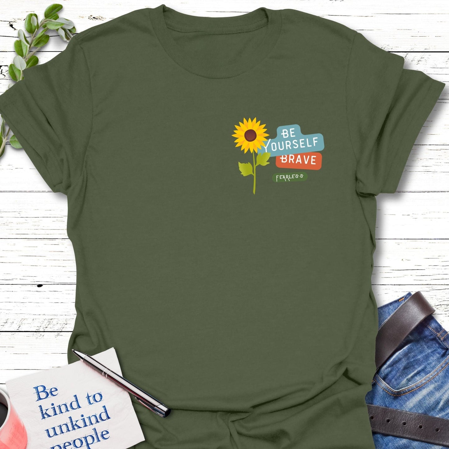T-Shirt Bold Sunflower T-Shirt Echo Kindness Printify