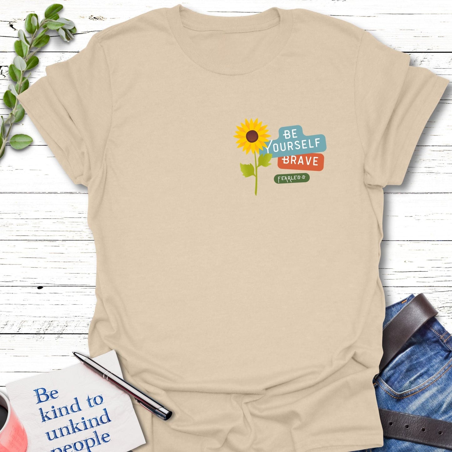 T-Shirt Bold Sunflower T-Shirt Echo Kindness Printify