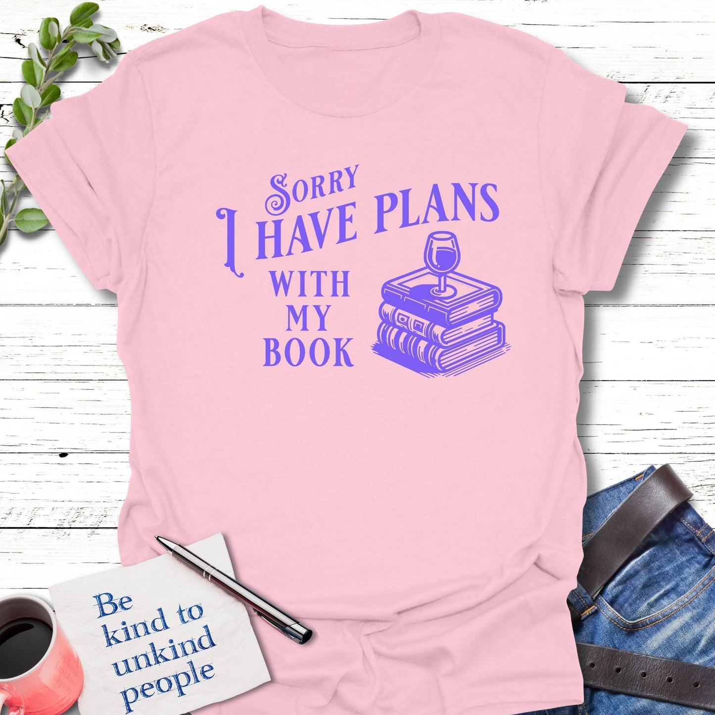 T-Shirt Light Pink / S Booked & Busy T-Shirt Echo Kindness Printify