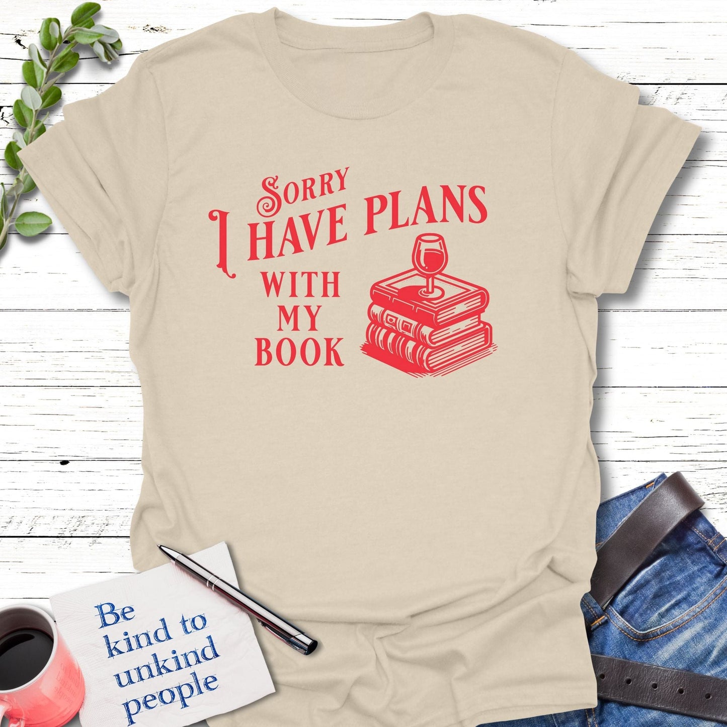 T-Shirt Natural / S Booked & Busy T-Shirt Echo Kindness Printify