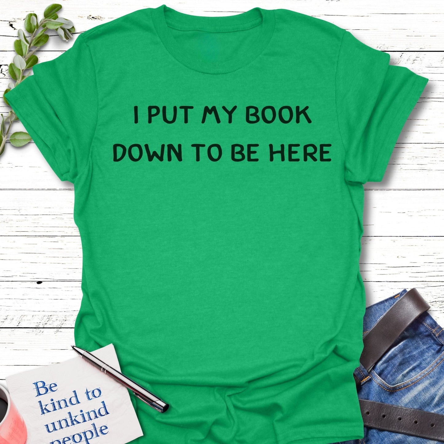 T-Shirt Heather Irish Green / S Bookmark Life T-Shirt Echo Kindness Printify