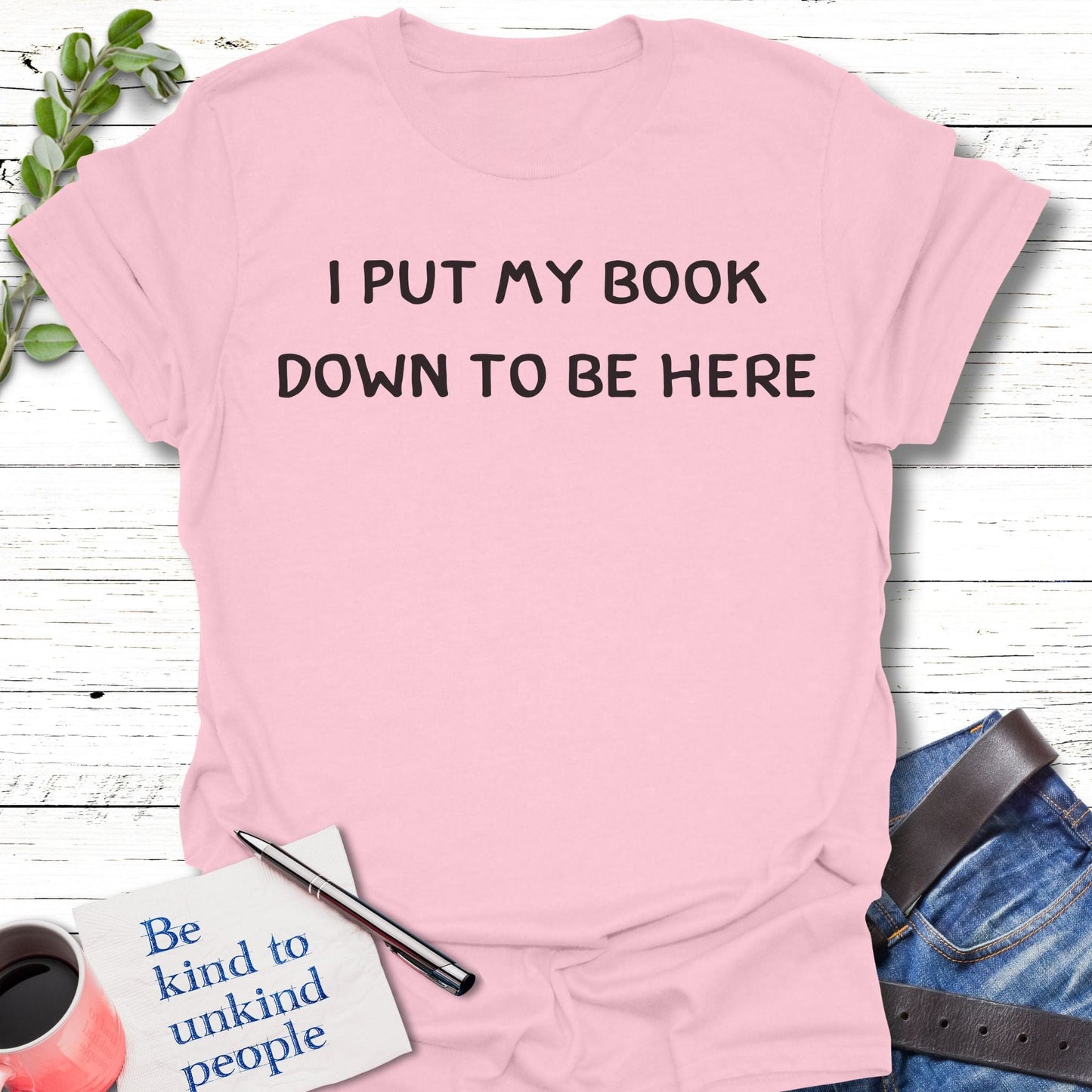 T-Shirt Light Pink / S Bookmark Life T-Shirt Echo Kindness Printify