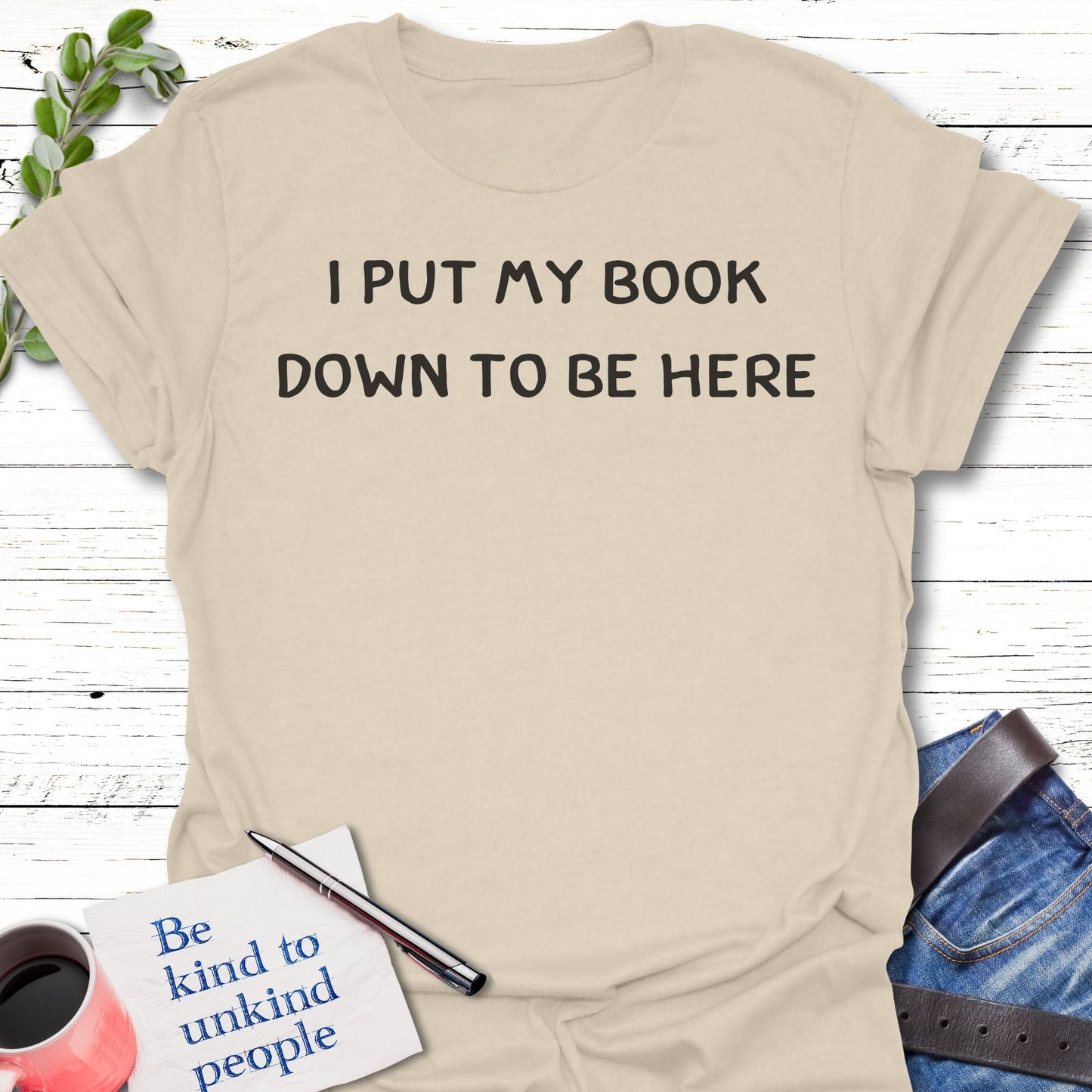 T-Shirt Natural / S Bookmark Life T-Shirt Echo Kindness Printify