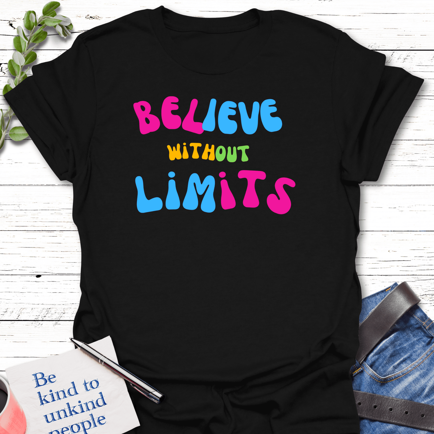 T-Shirt Black / S Boundless Belief T-Shirt Echo Kindness Printify