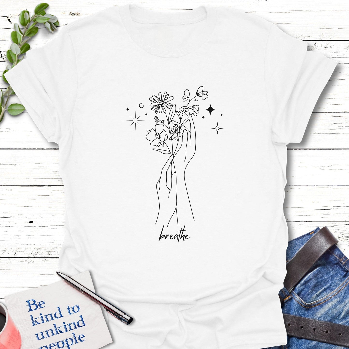 T-Shirt White / S Breathe and Bloom T-Shirt Echo Kindness Printify
