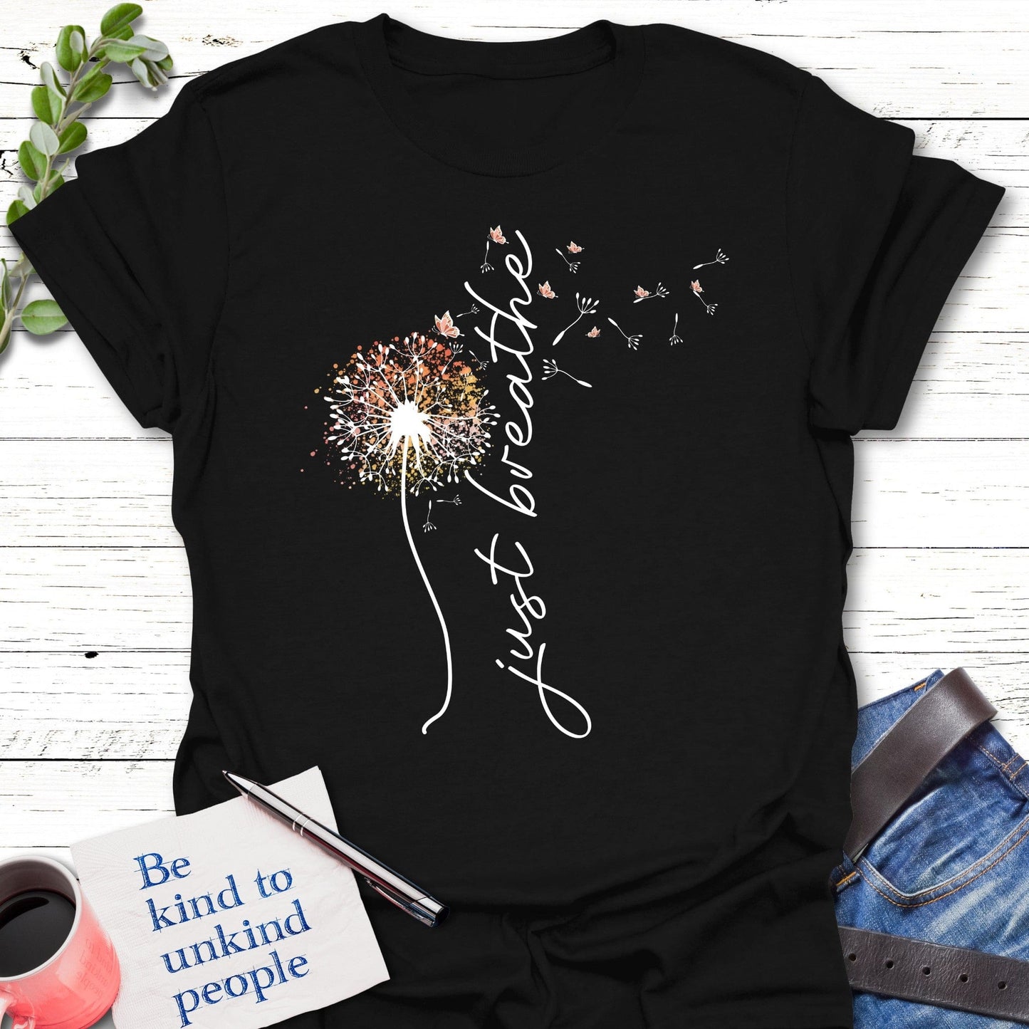 T-Shirt Black / S Breathe Easy T-Shirt Echo Kindness Printify