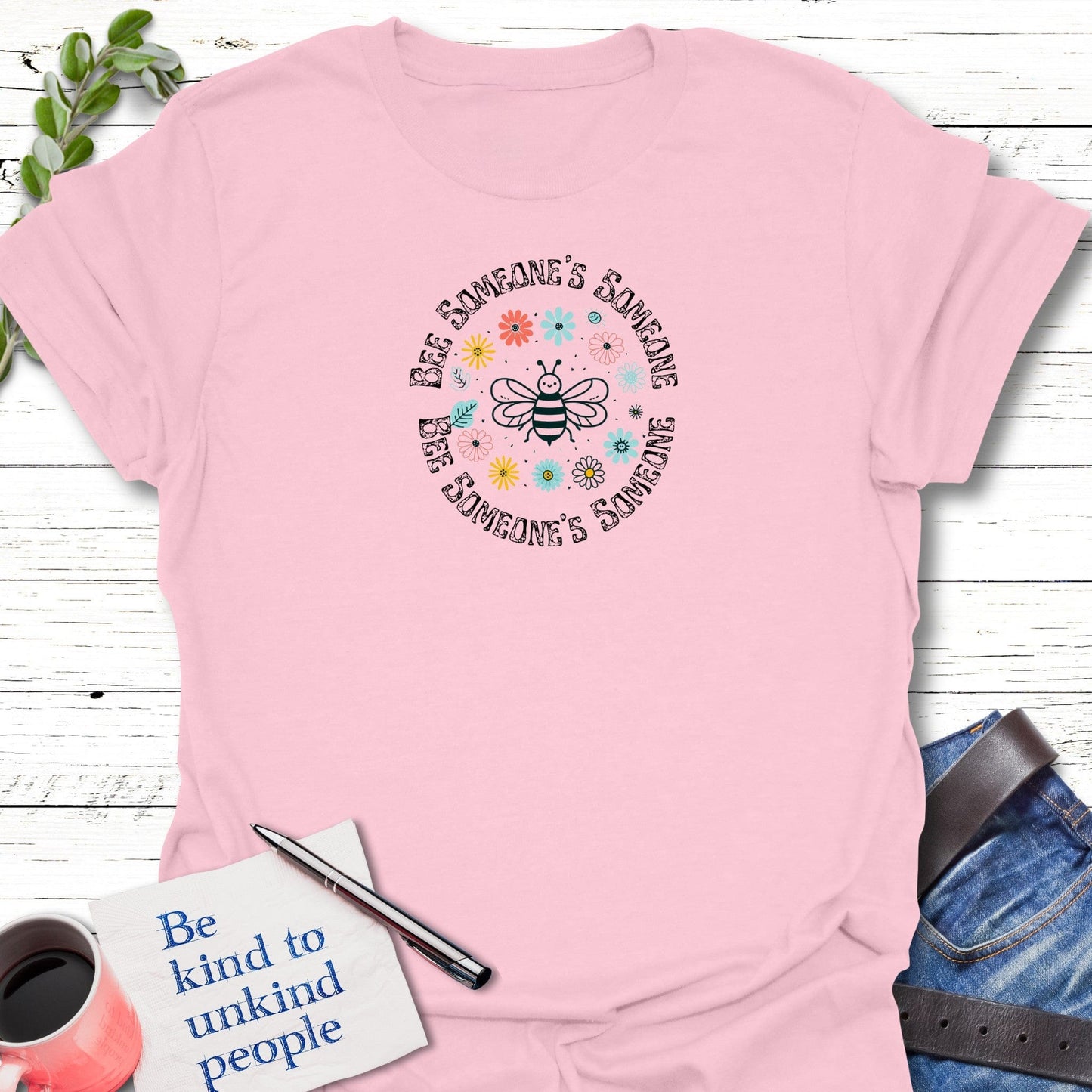 T-Shirt Light Pink / S Buzz of Belonging T-Shirt Echo Kindness Printify
