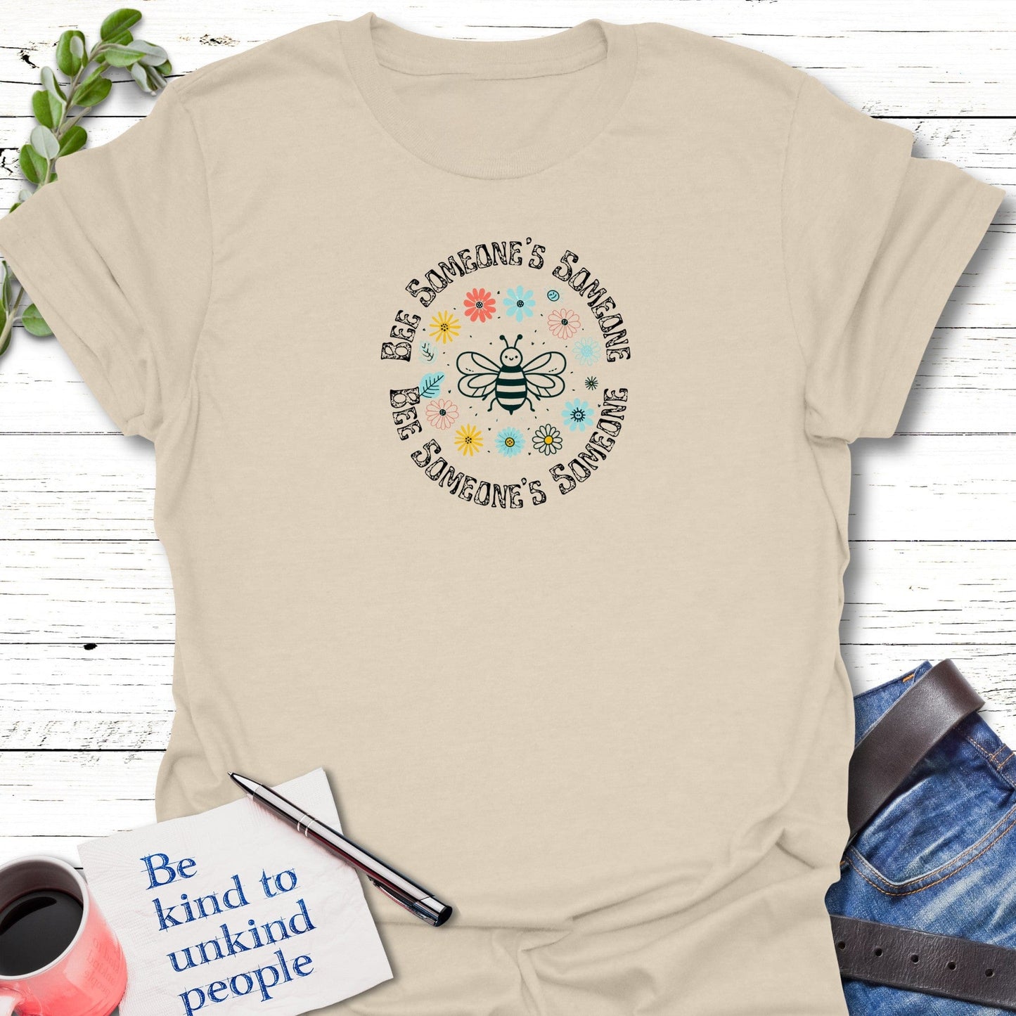 T-Shirt Natural / S Buzz of Belonging T-Shirt Echo Kindness Printify