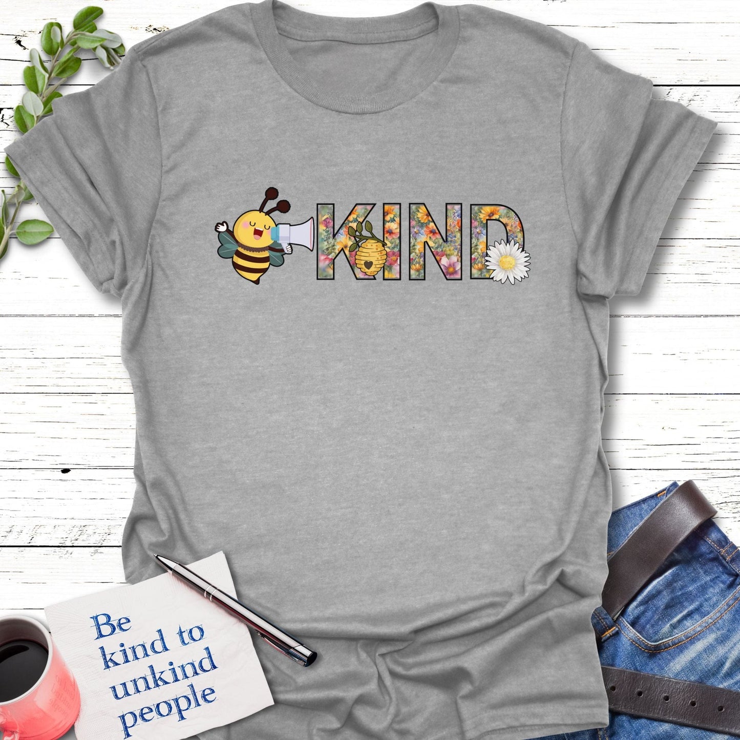 T-Shirt Sport Grey / S Buzzing Kindness T-Shirt Echo Kindness Printify
