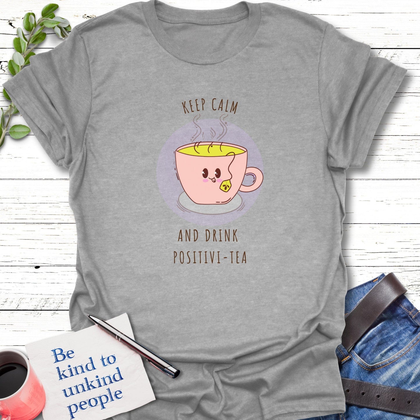 T-Shirt Sport Grey / S Calm Positivi-tea T-Shirt Echo Kindness Printify