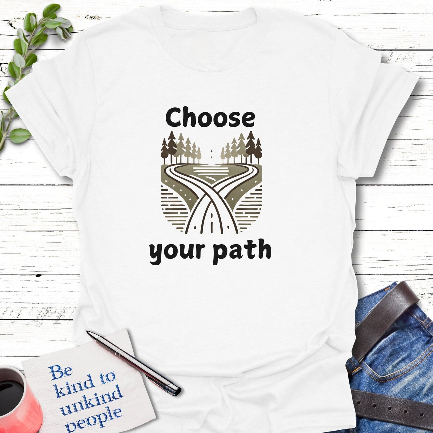 T-Shirt White / S Choose Your Path Unisex T-Shirt Echo Kindness Printify