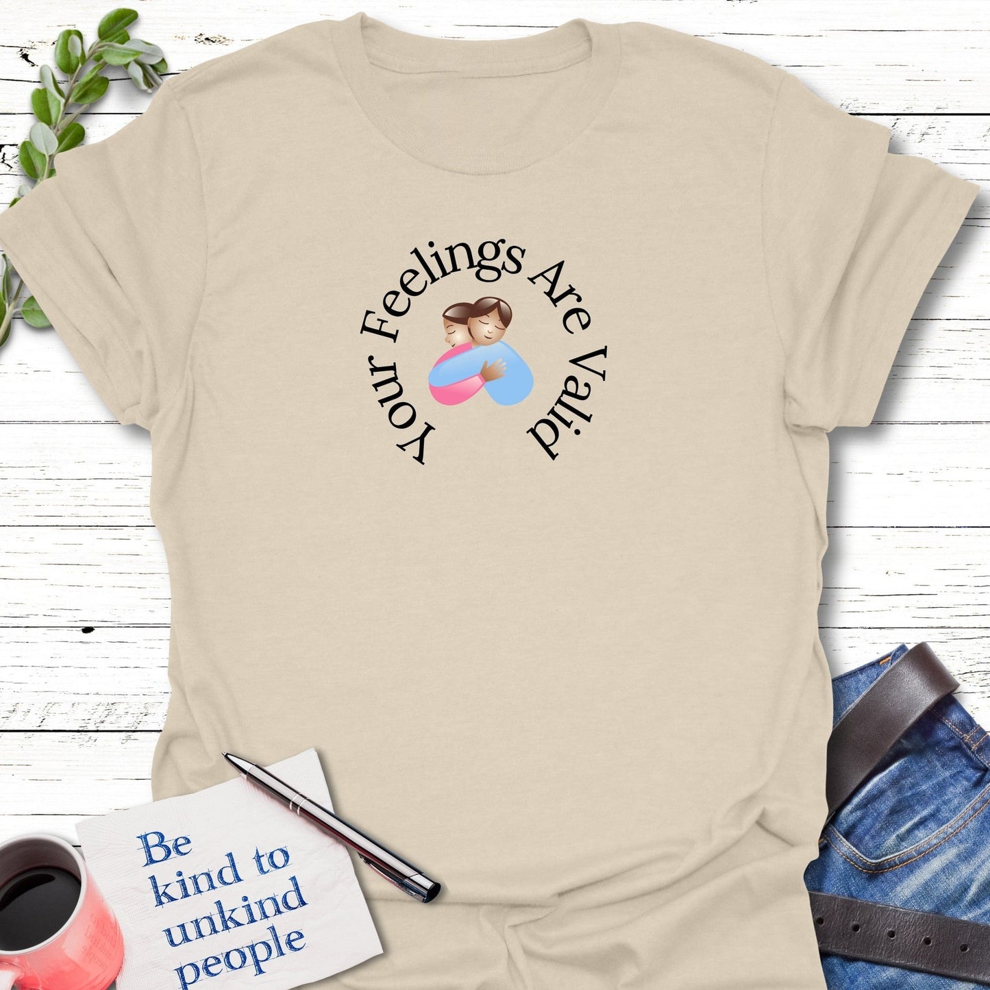 T-Shirt Natural / S Comfort Hug T-Shirt Echo Kindness Printify