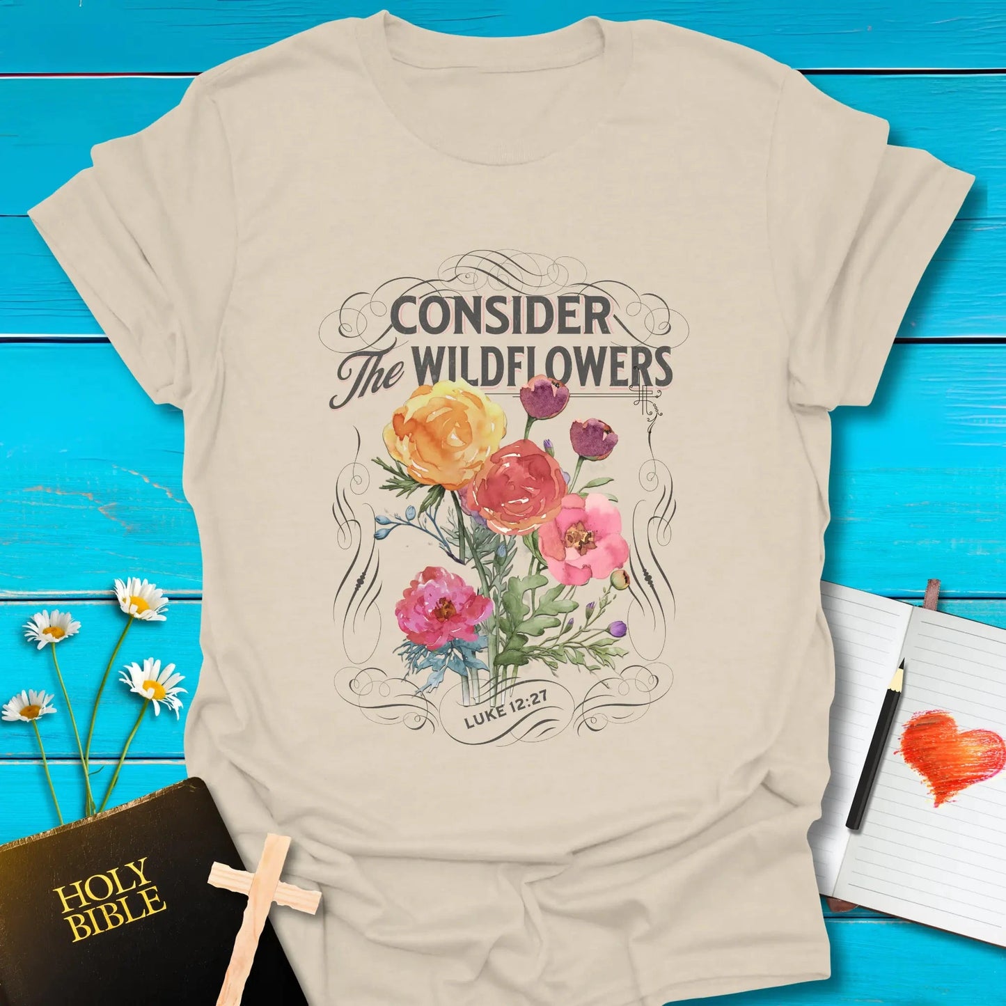 T-Shirt Natural / S Consider Wildflowers T-Shirt Echo Kindness Printify