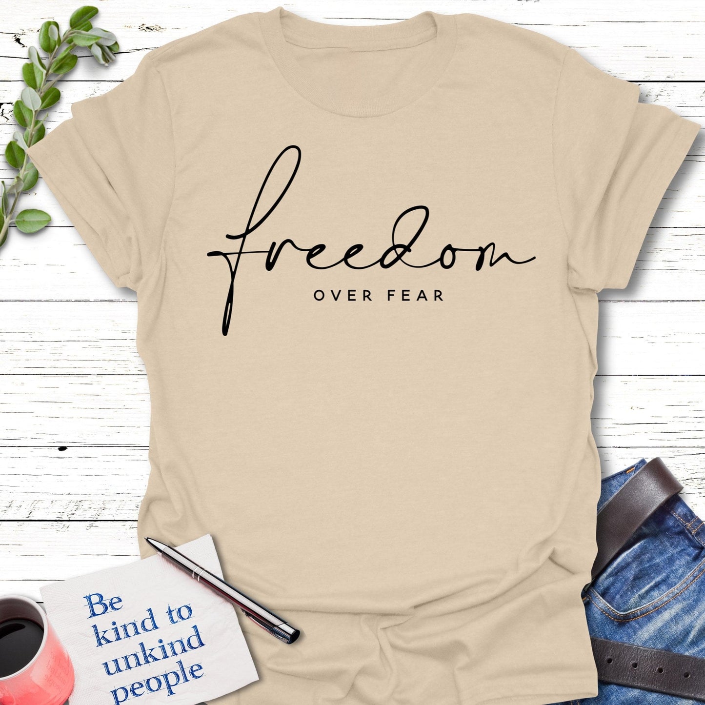 T-Shirt Sand / S Courageous T-Shirt Echo Kindness Printify