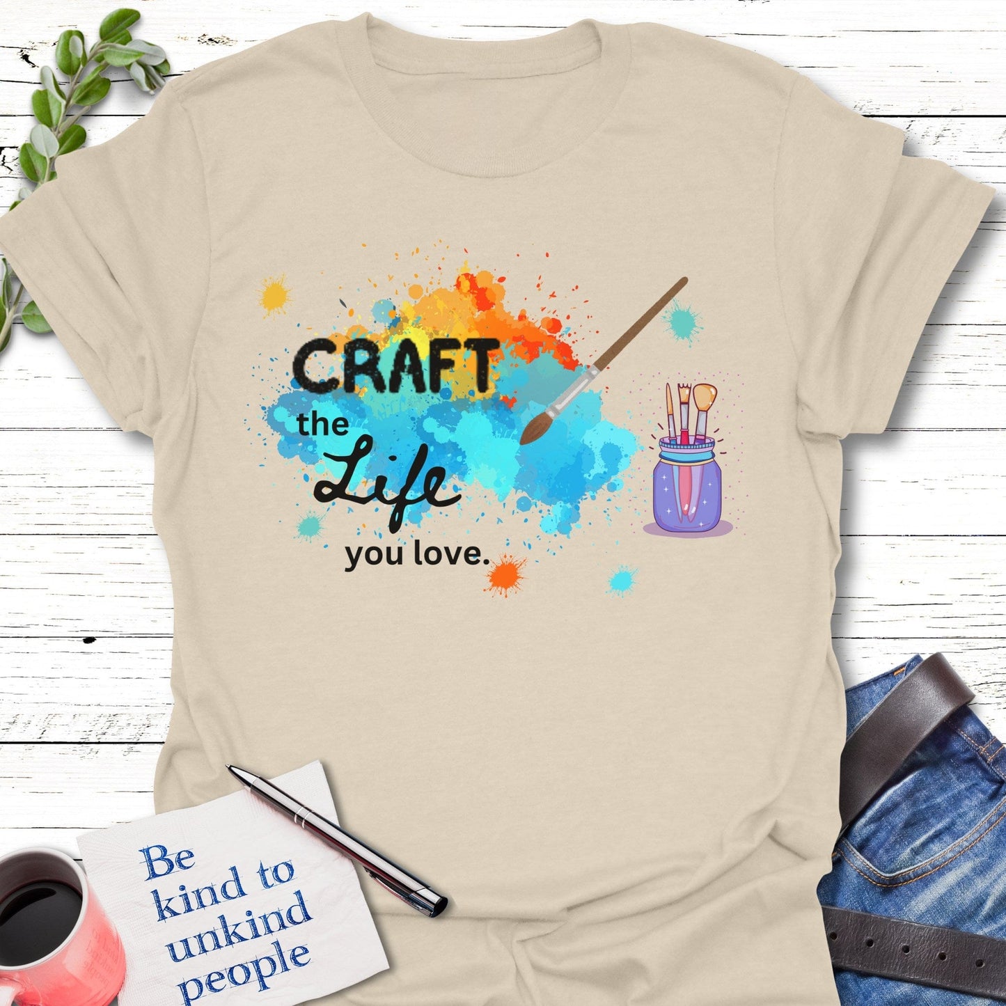 T-Shirt Natural / S Crafted with Love T-Shirt Echo Kindness Printify
