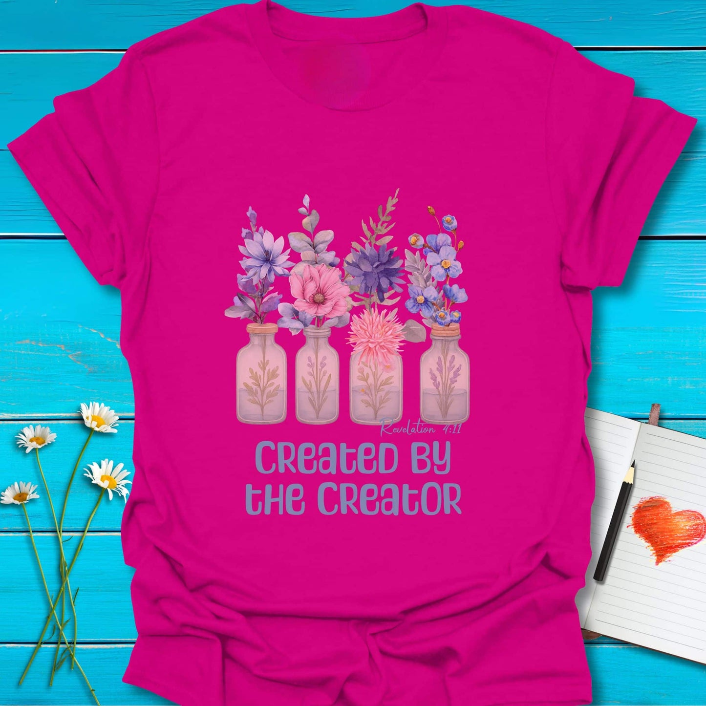 T-Shirt Antique Heliconia / S Created by the Creator T-Shirt Echo Kindness Printify