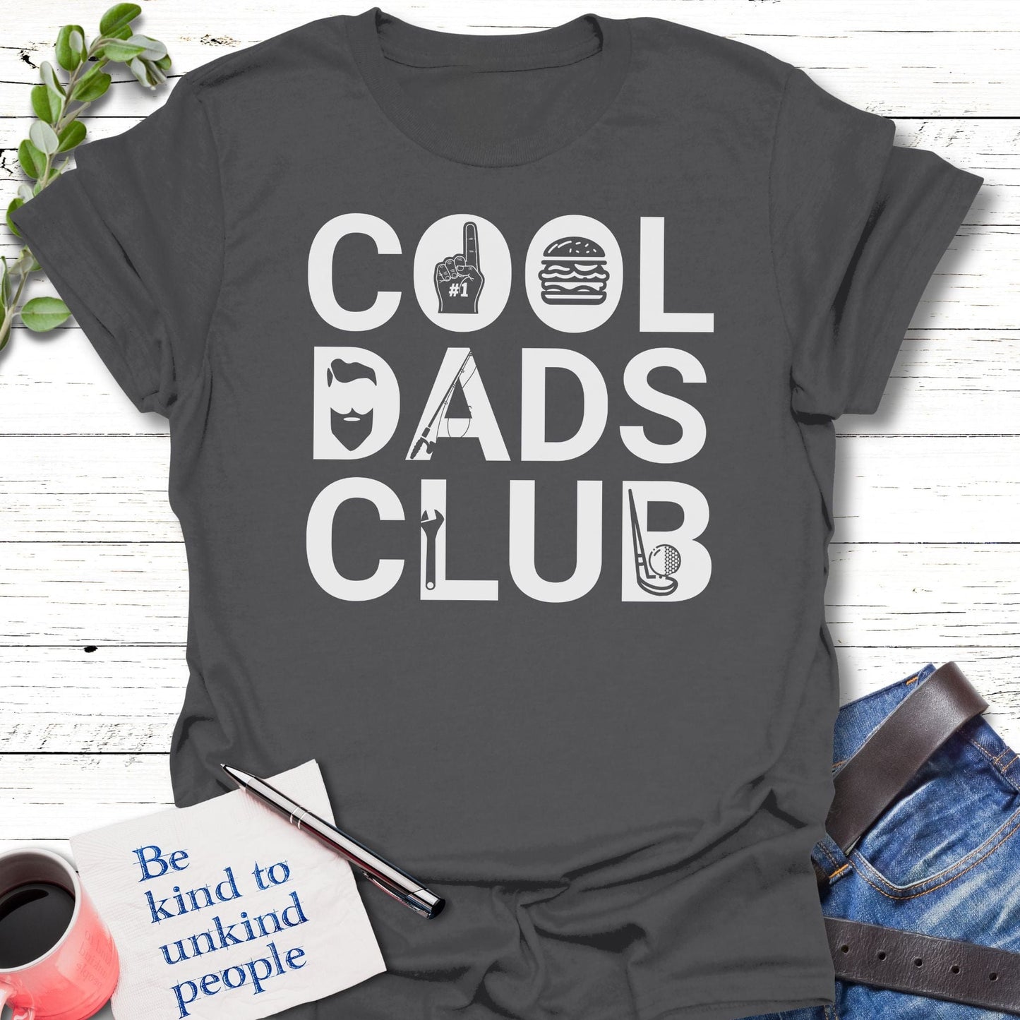 T-Shirt Charcoal / S Dad Mode On T-Shirt Echo Kindness Printify