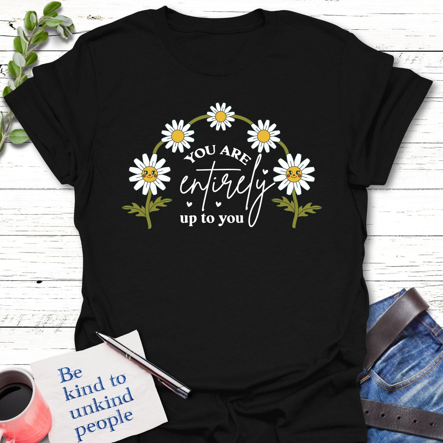 T-Shirt Black / S Daisy Determinationk T-Shirt Echo Kindness Printify