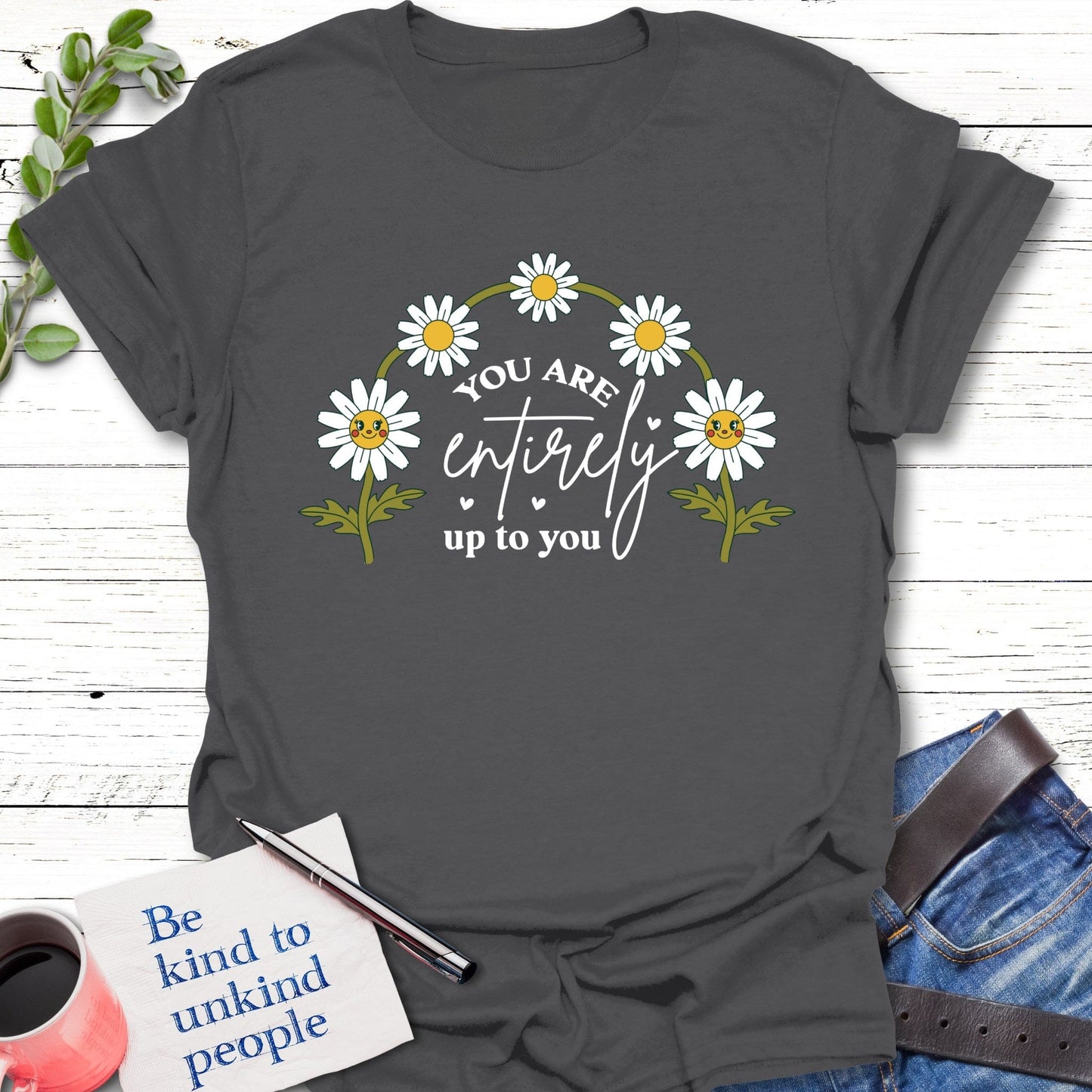 T-Shirt Charcoal / S Daisy Determinationk T-Shirt Echo Kindness Printify