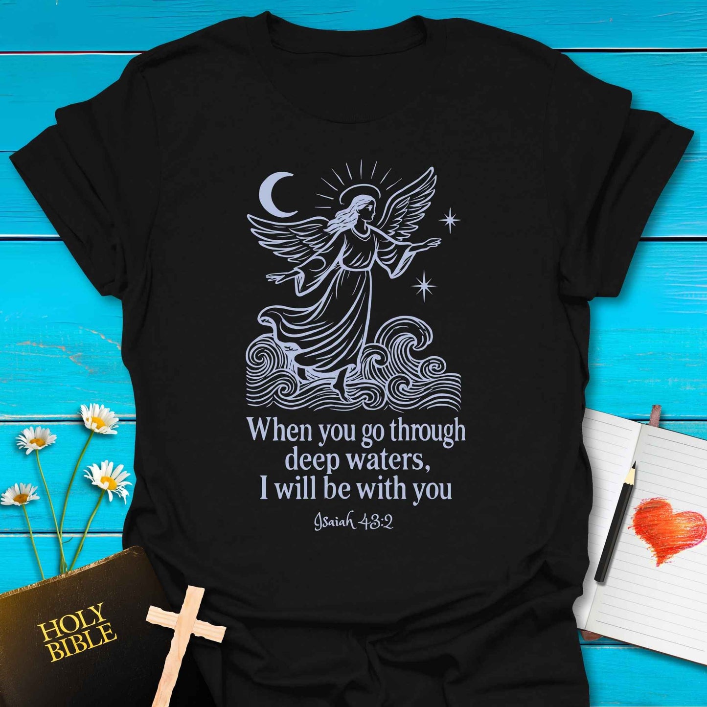 T-Shirt Black / S Deep Waters T-Shirt Echo Kindness Printify