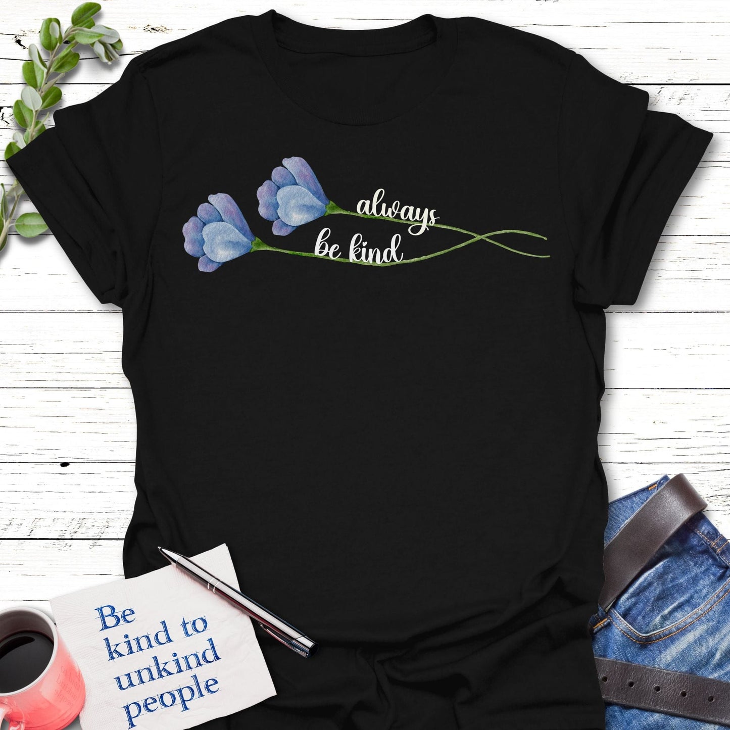 T-Shirt Black / S Double Kindness T-Shirt Echo Kindness Printify