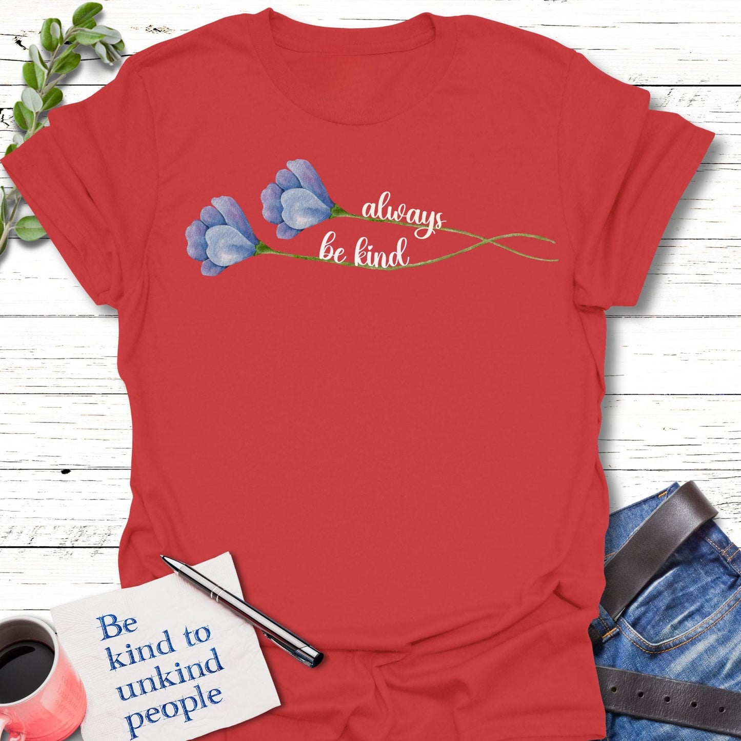 T-Shirt Red / S Double Kindness T-Shirt Echo Kindness Printify