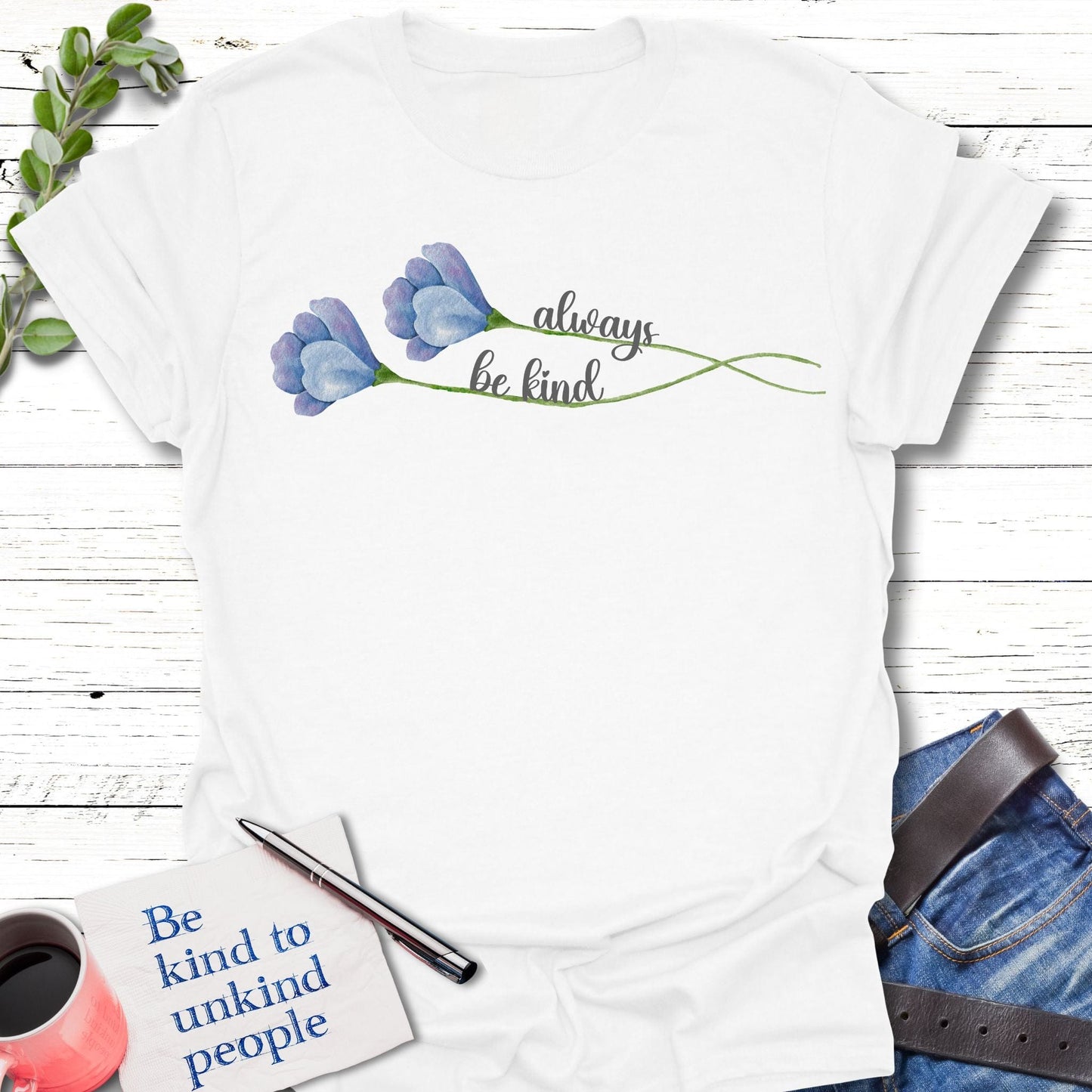 T-Shirt White / S Double Kindness T-Shirt Echo Kindness Printify