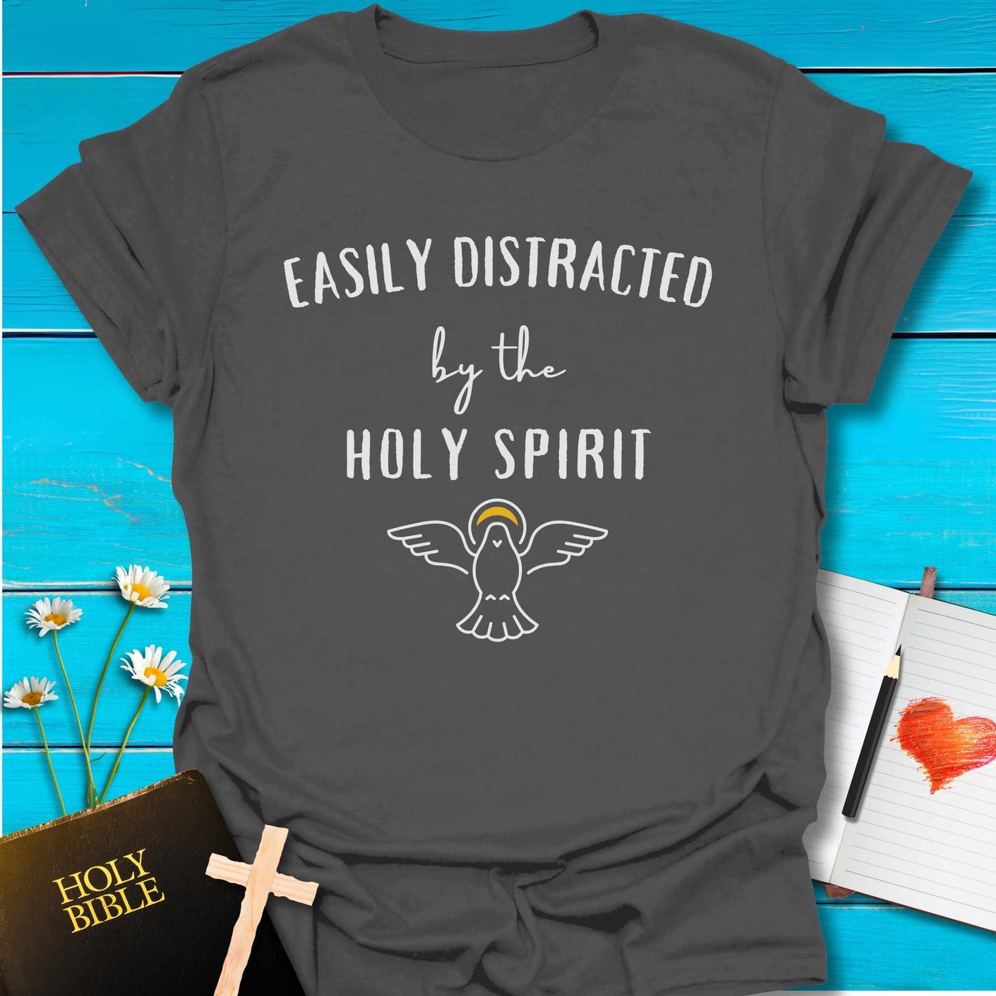 T-Shirt Charcoal / S Easily Distracted T-Shirt Echo Kindness Printify