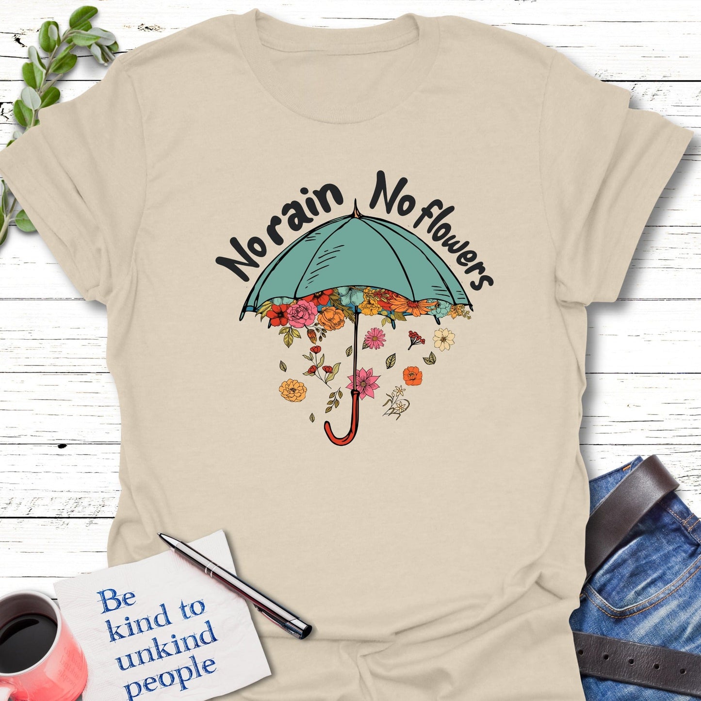T-Shirt Natural / S Embrace the Rain T-Shirt Echo Kindness Printify