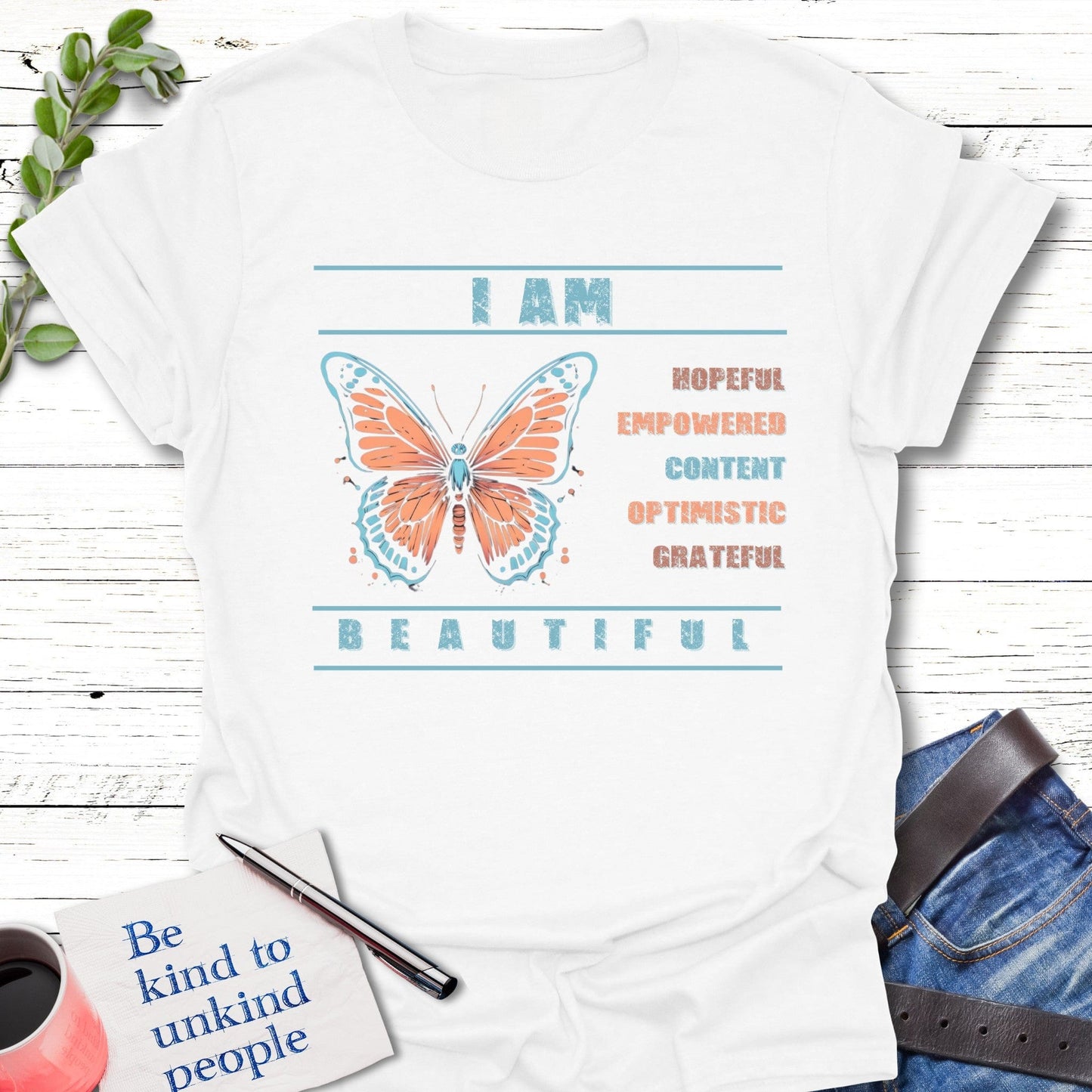 T-Shirt White / S Empowered Butterfly T-Shirt Echo Kindness Printify