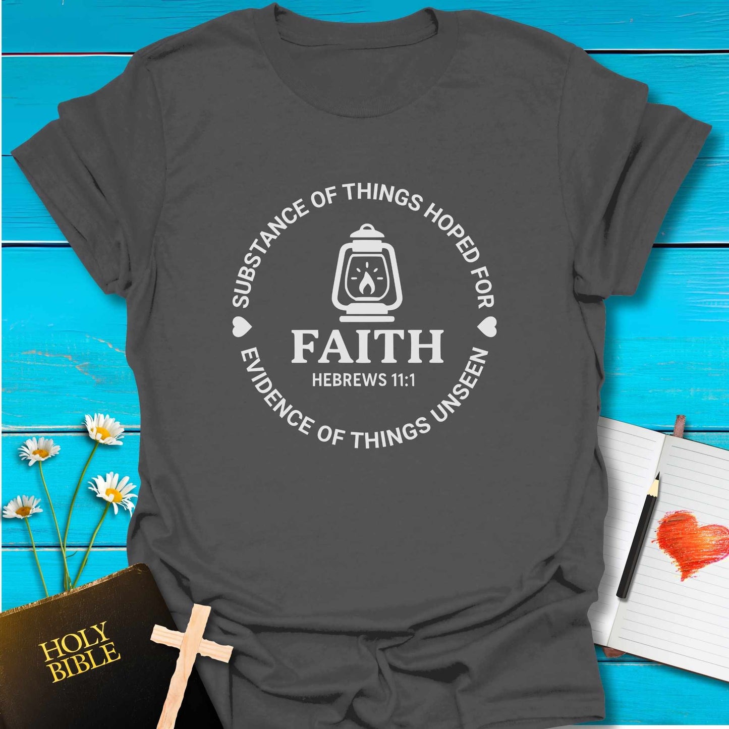 T-Shirt Charcoal / S Faith Circle T-Shirt Echo Kindness Printify