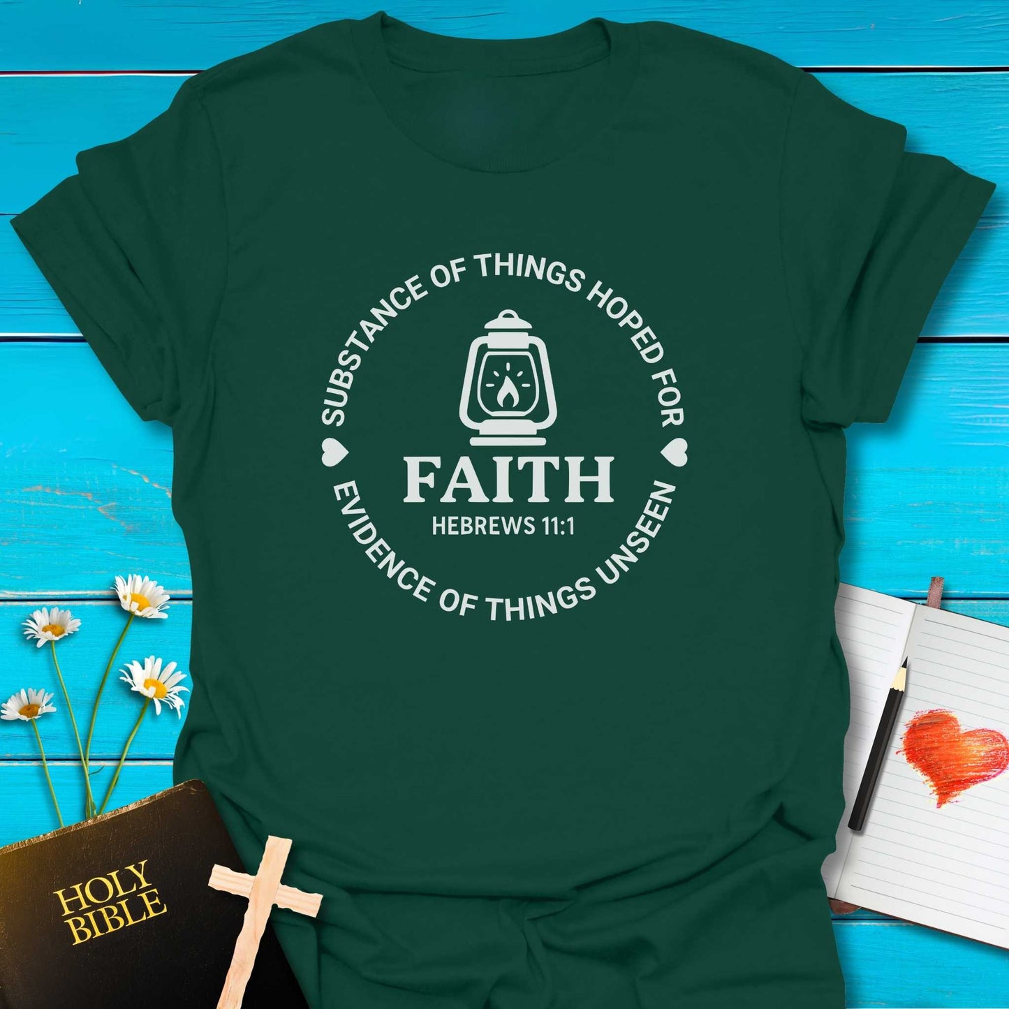 T-Shirt Forest Green / S Faith Circle T-Shirt Echo Kindness Printify